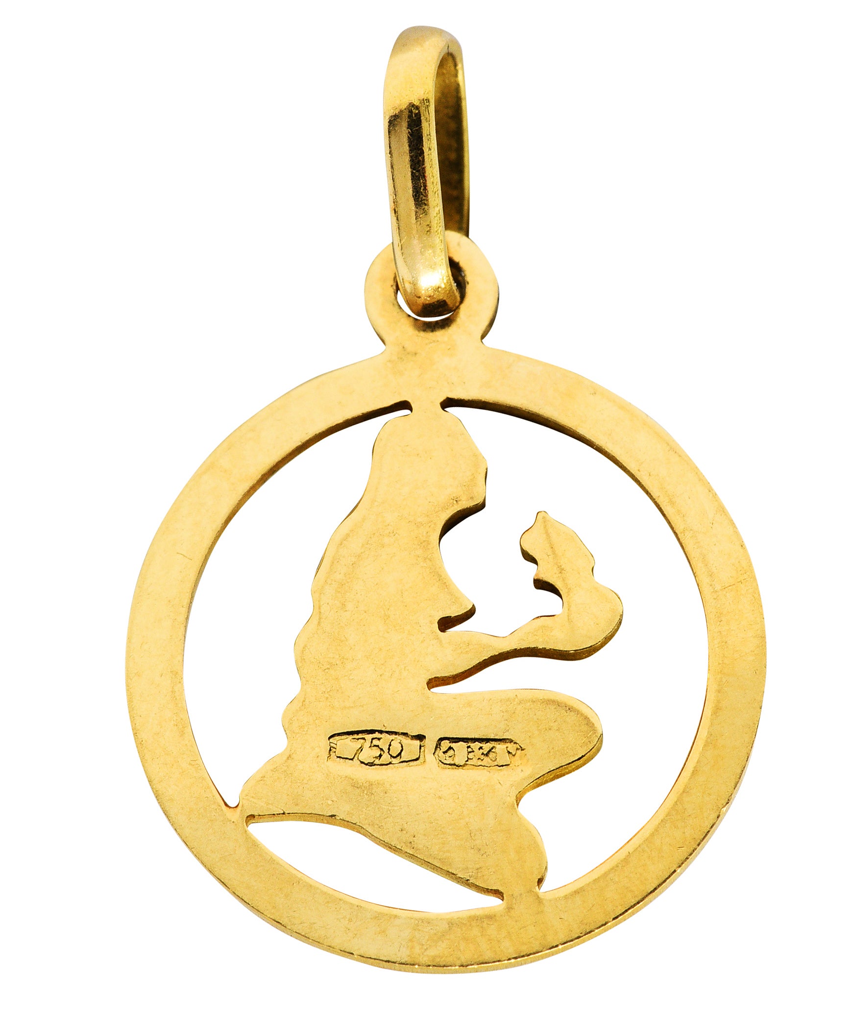 Vintage 18 Karat Gold Virgo Zodiac Charmcharm - Wilson's Estate Jewelry