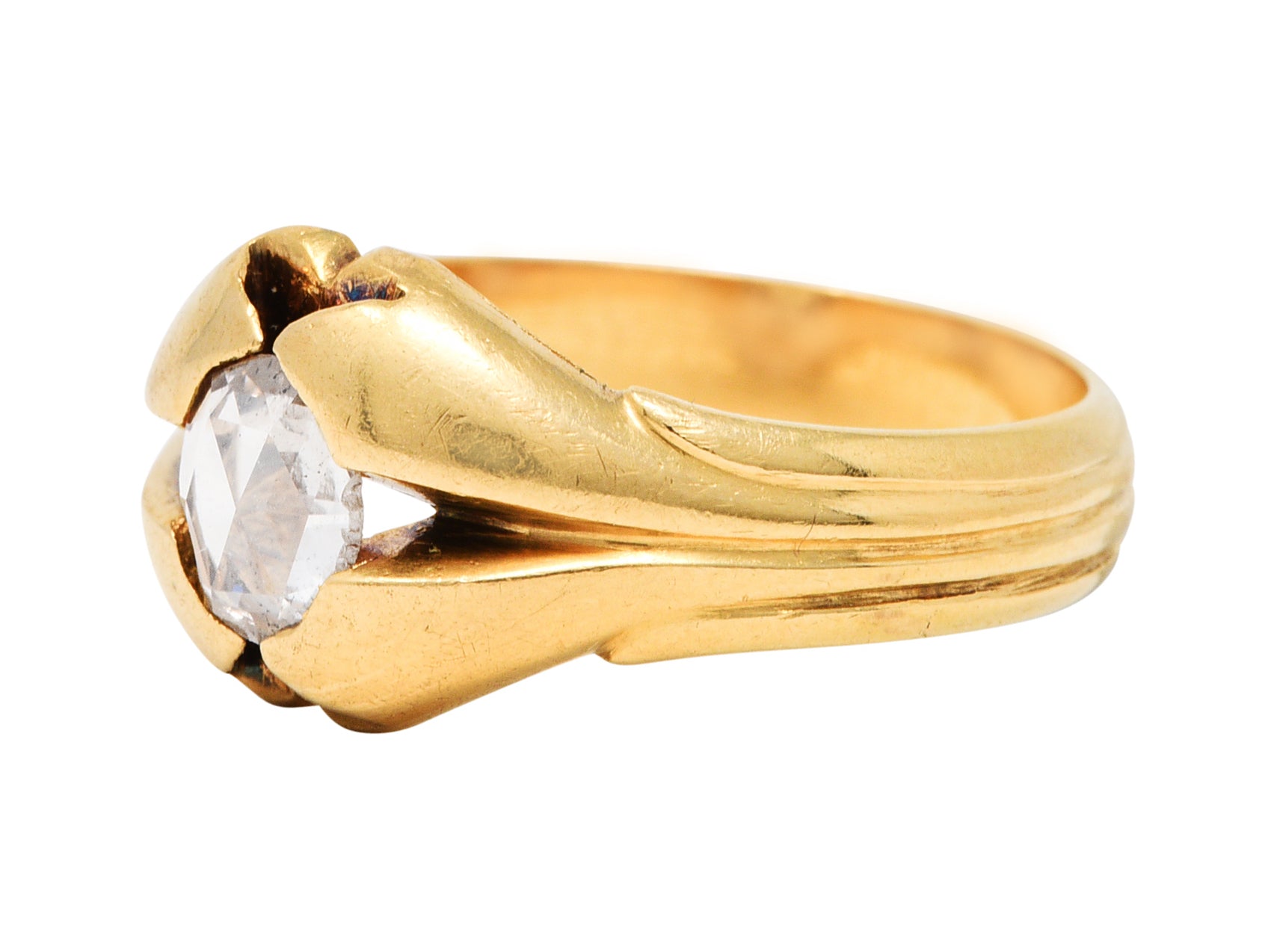 Art Deco Rose Cut Diamond 18 Karat Gold Band RingRing - Wilson's Estate Jewelry