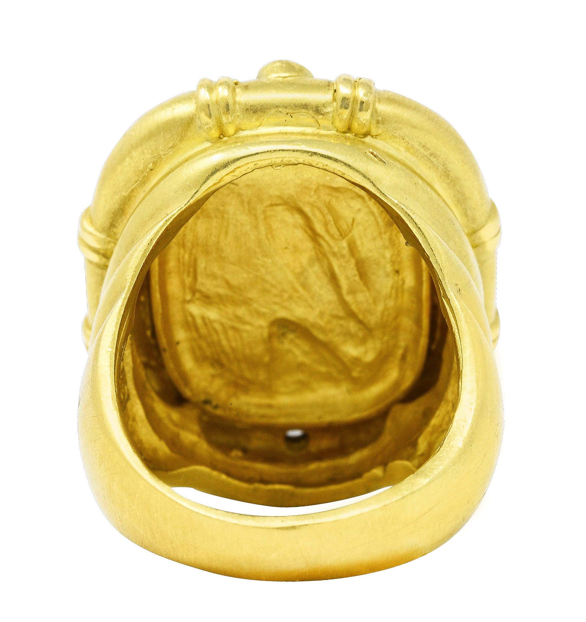 SeidenGang Vintage Diamond 18 Karat Yellow Gold Classic Nike Cameo Ring Wilson's Antique & Estate Jewelry