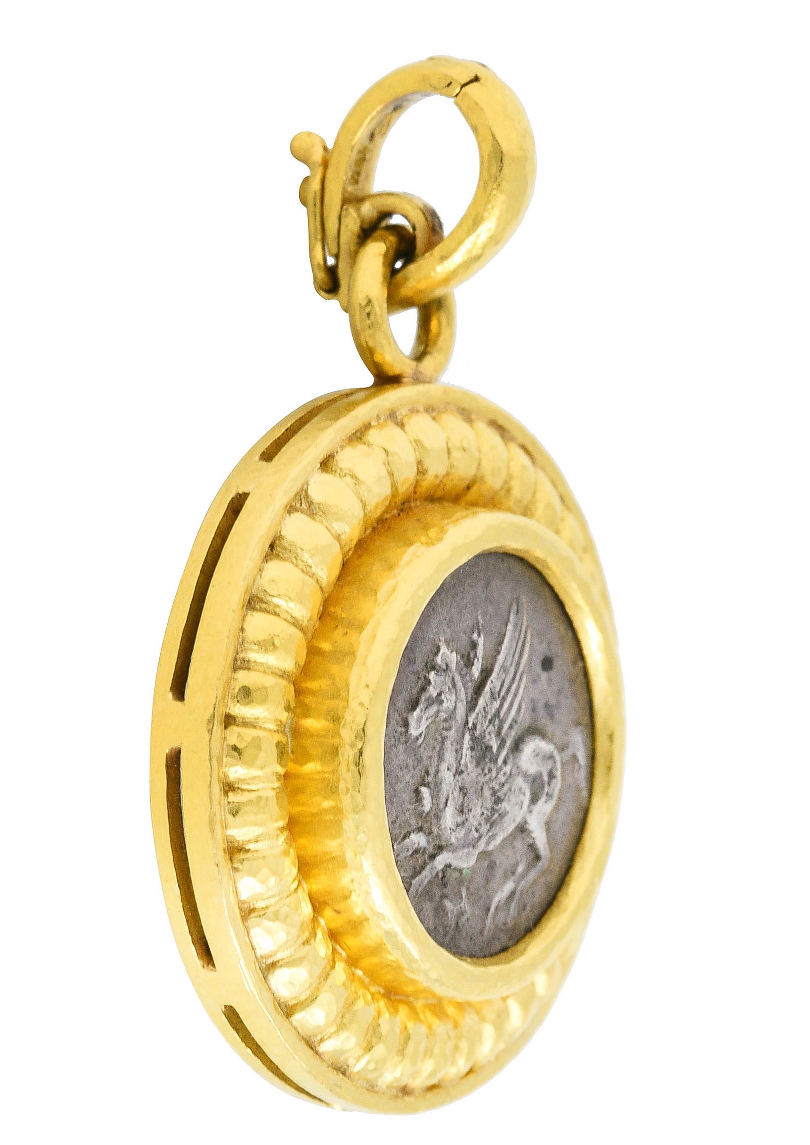 Elizabeth Locke Vintage Coin 18 Karat Gold Enhancer Pendant Medallion Wilson's Antique & Estate Jewelry