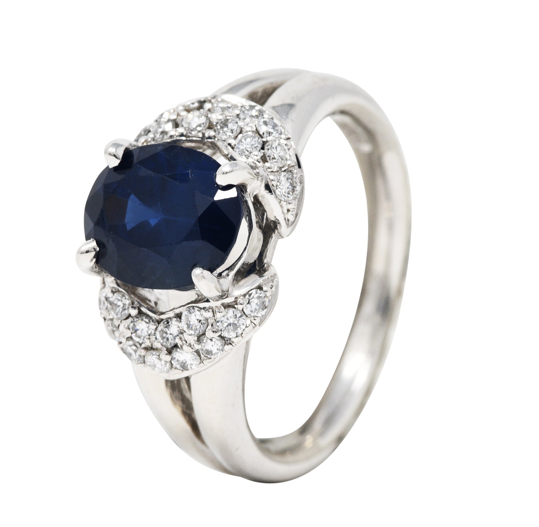 Contemporary 2.80 CTW Sapphire Diamond Gemstone RingRing - Wilson's Estate Jewelry