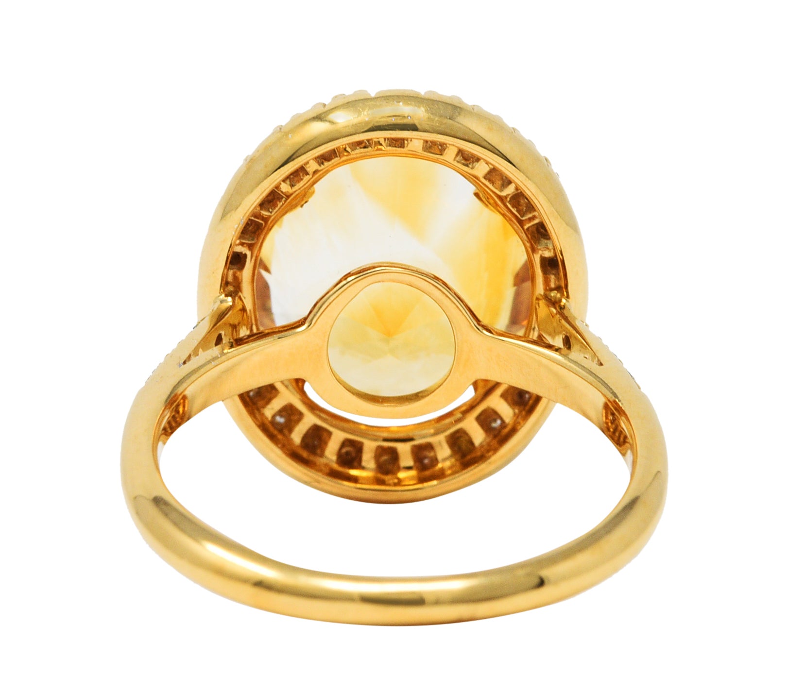 Mauboussin Citrine Diamond 18 Karat Gold Halo RingRing - Wilson's Estate Jewelry