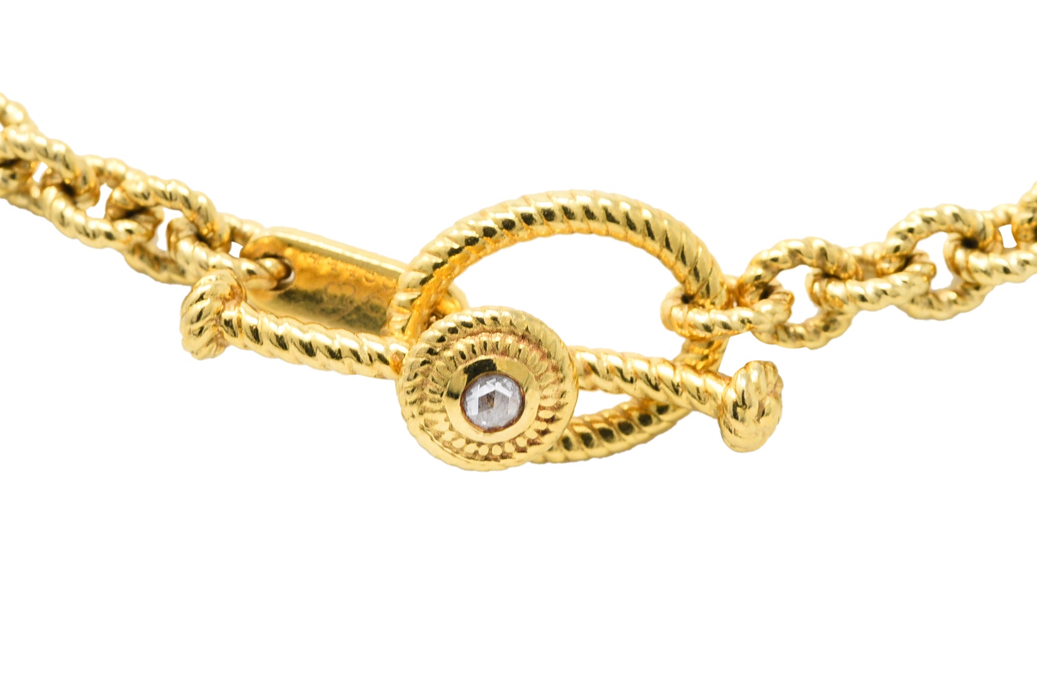 Carrera y Carrera Diamond 18 Karat Yellow Gold Twisted Rope Link Toggle NecklaceNecklace - Wilson's Estate Jewelry