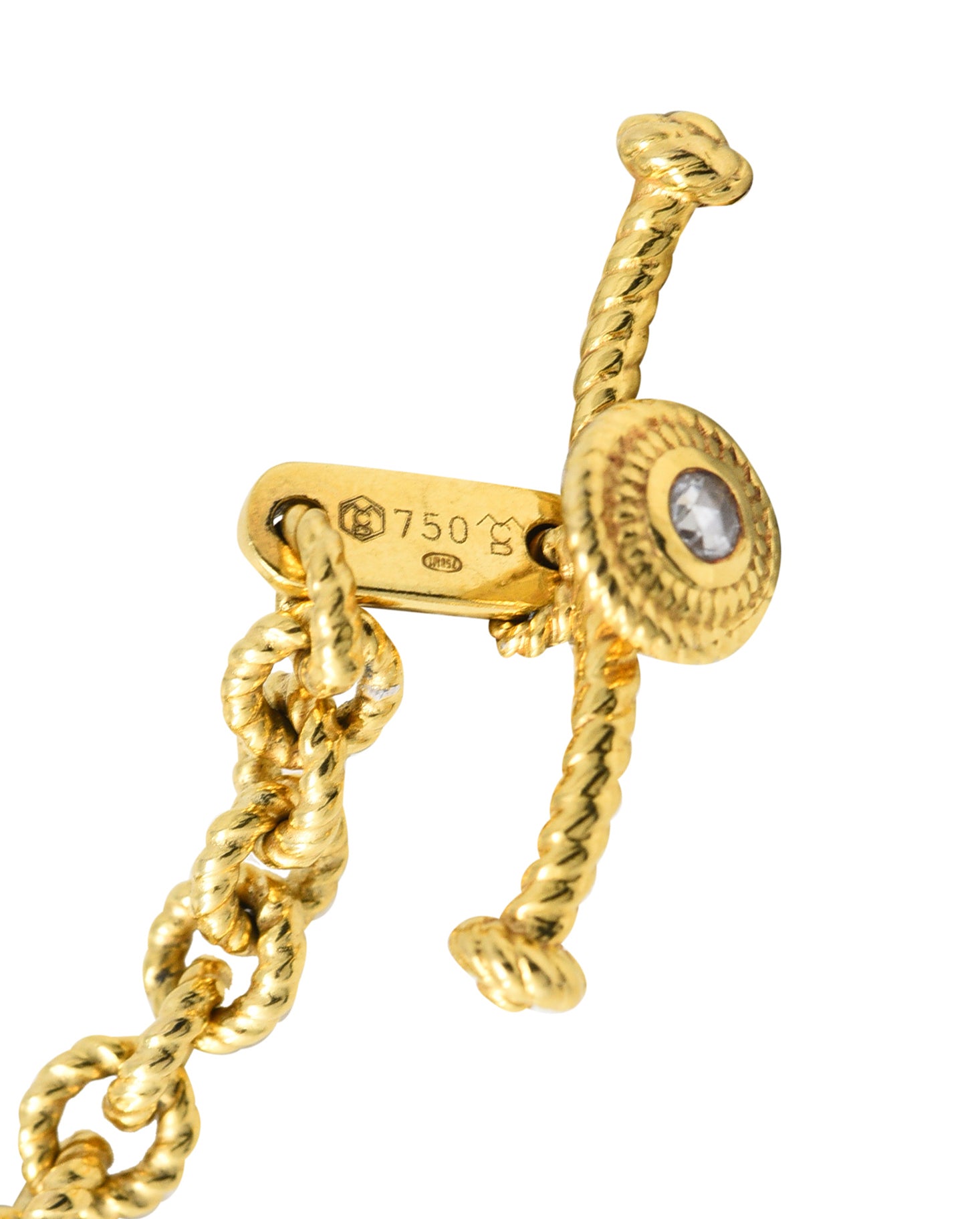 Carrera y Carrera Diamond 18 Karat Yellow Gold Twisted Rope Link Toggle NecklaceNecklace - Wilson's Estate Jewelry