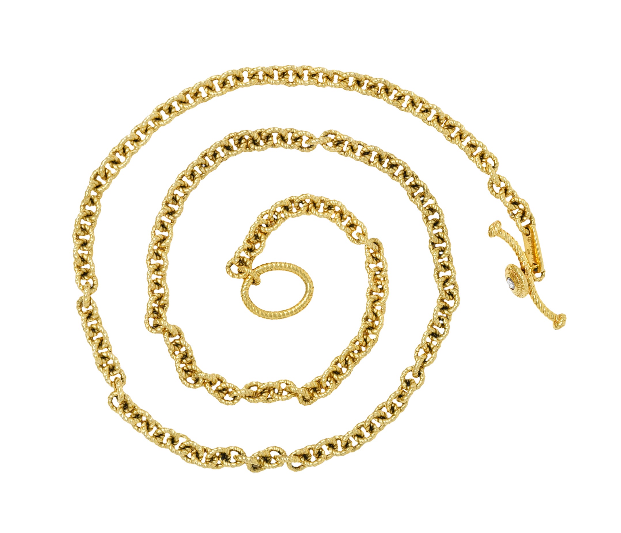 Carrera y Carrera Diamond 18 Karat Yellow Gold Twisted Rope Link Toggle NecklaceNecklace - Wilson's Estate Jewelry