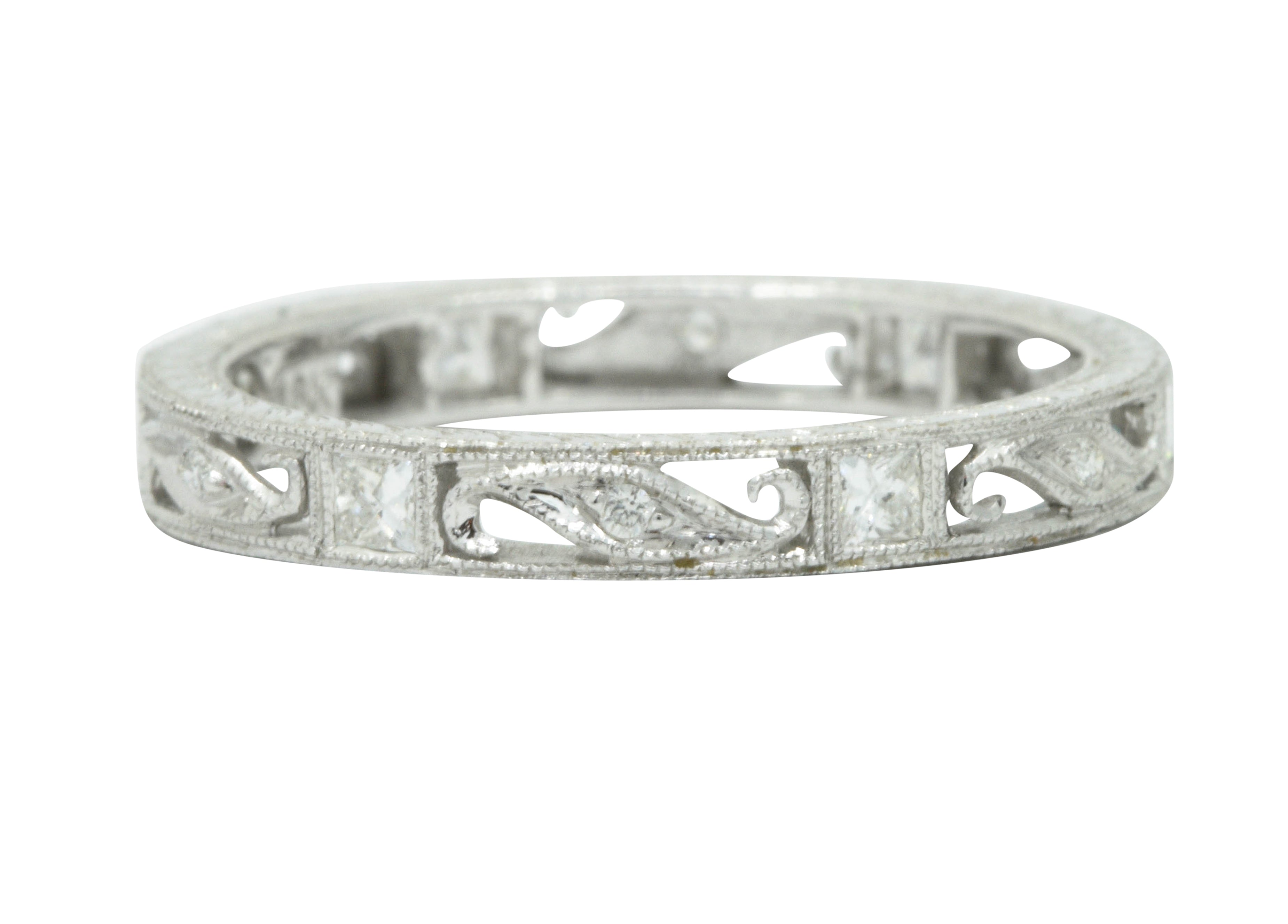 Contemporary 0.45 CTW Diamond 18 Karat White Gold Eternity Band RingRing - Wilson's Estate Jewelry