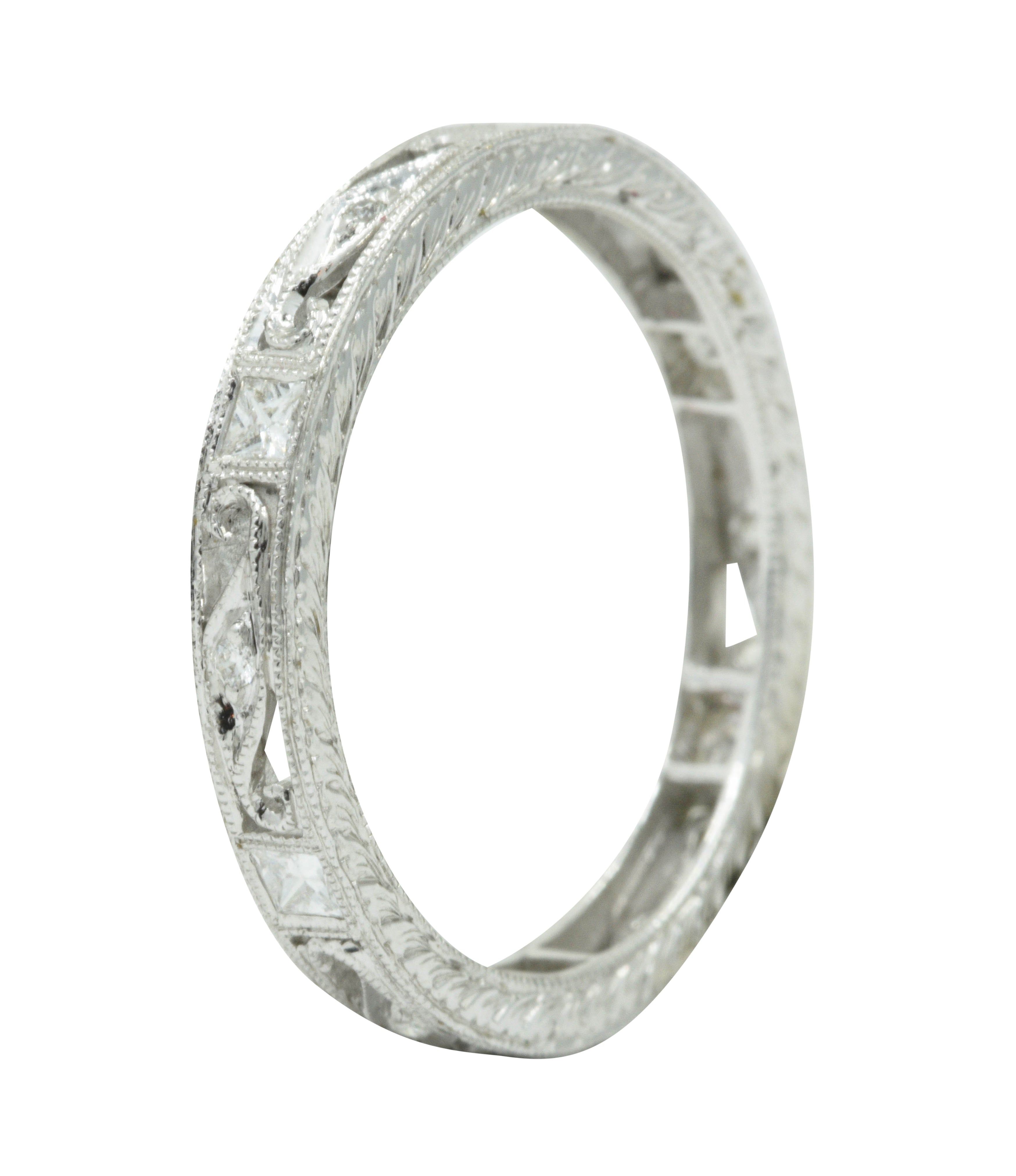 Contemporary 0.45 CTW Diamond 18 Karat White Gold Eternity Band RingRing - Wilson's Estate Jewelry