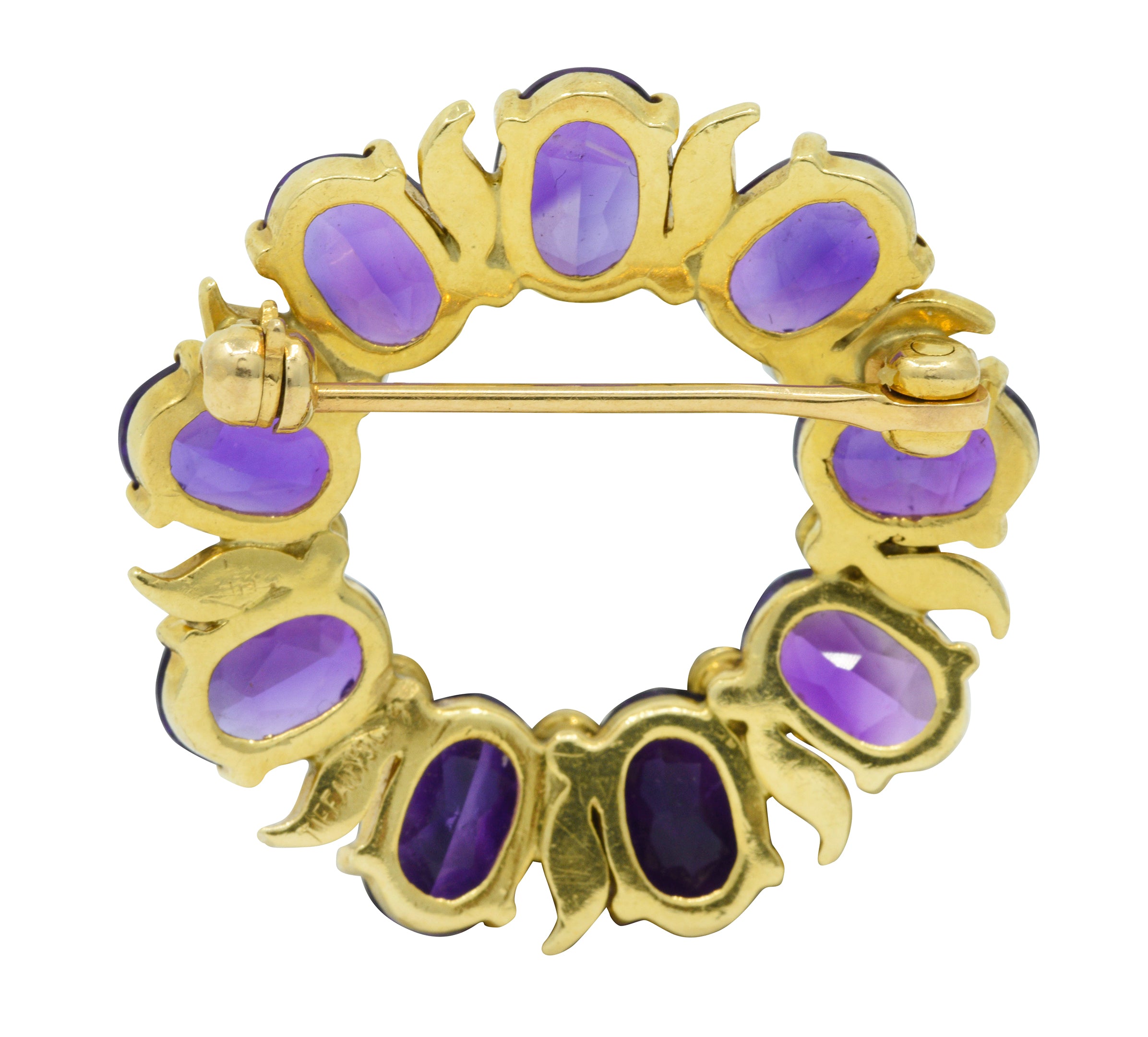 Tiffany & Co. Amethyst Diamond 14 Karat Gold Wreath BroochBrooch - Wilson's Estate Jewelry