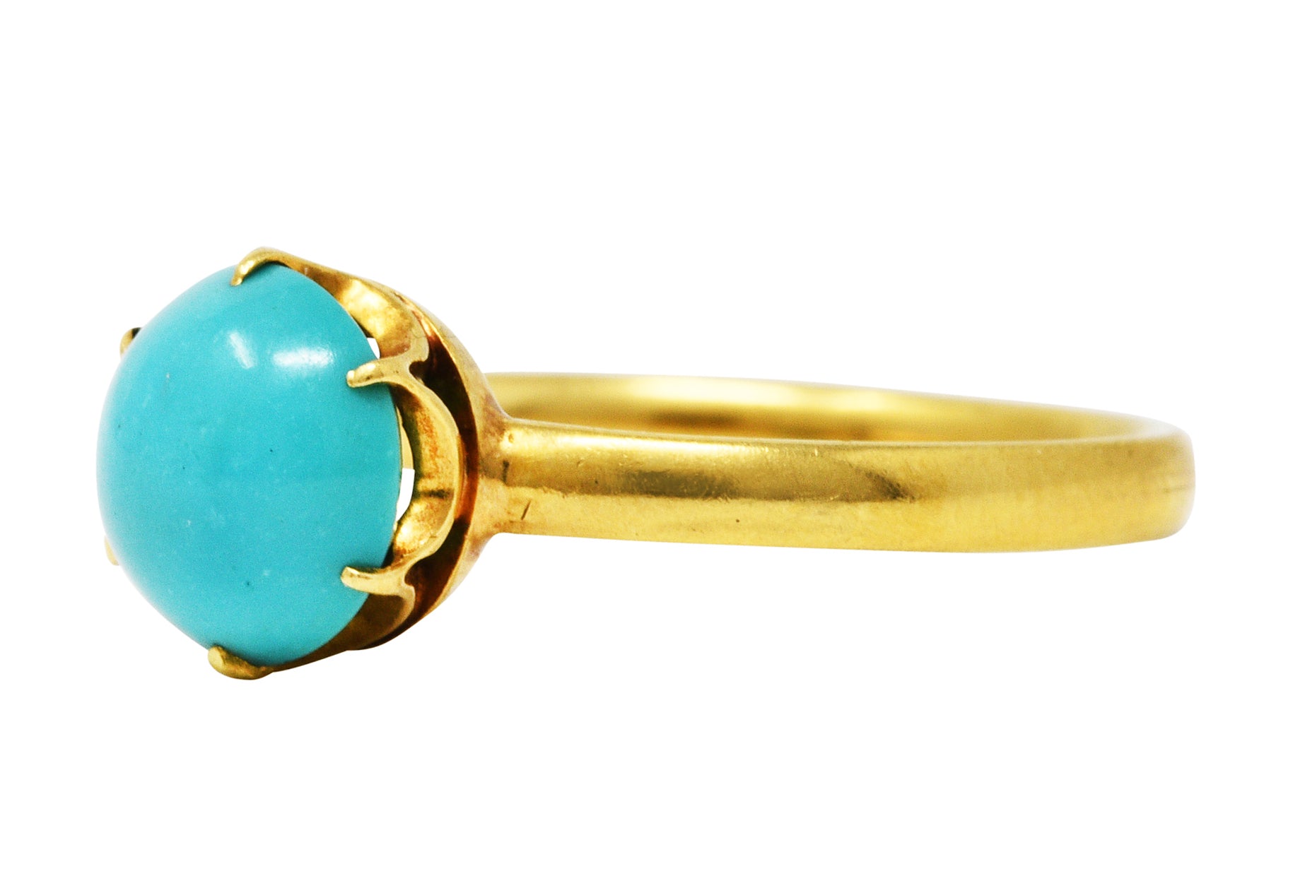 1960's Tiffany & Co. Turquoise 18 Karat Gold Solitaire RingRing - Wilson's Estate Jewelry