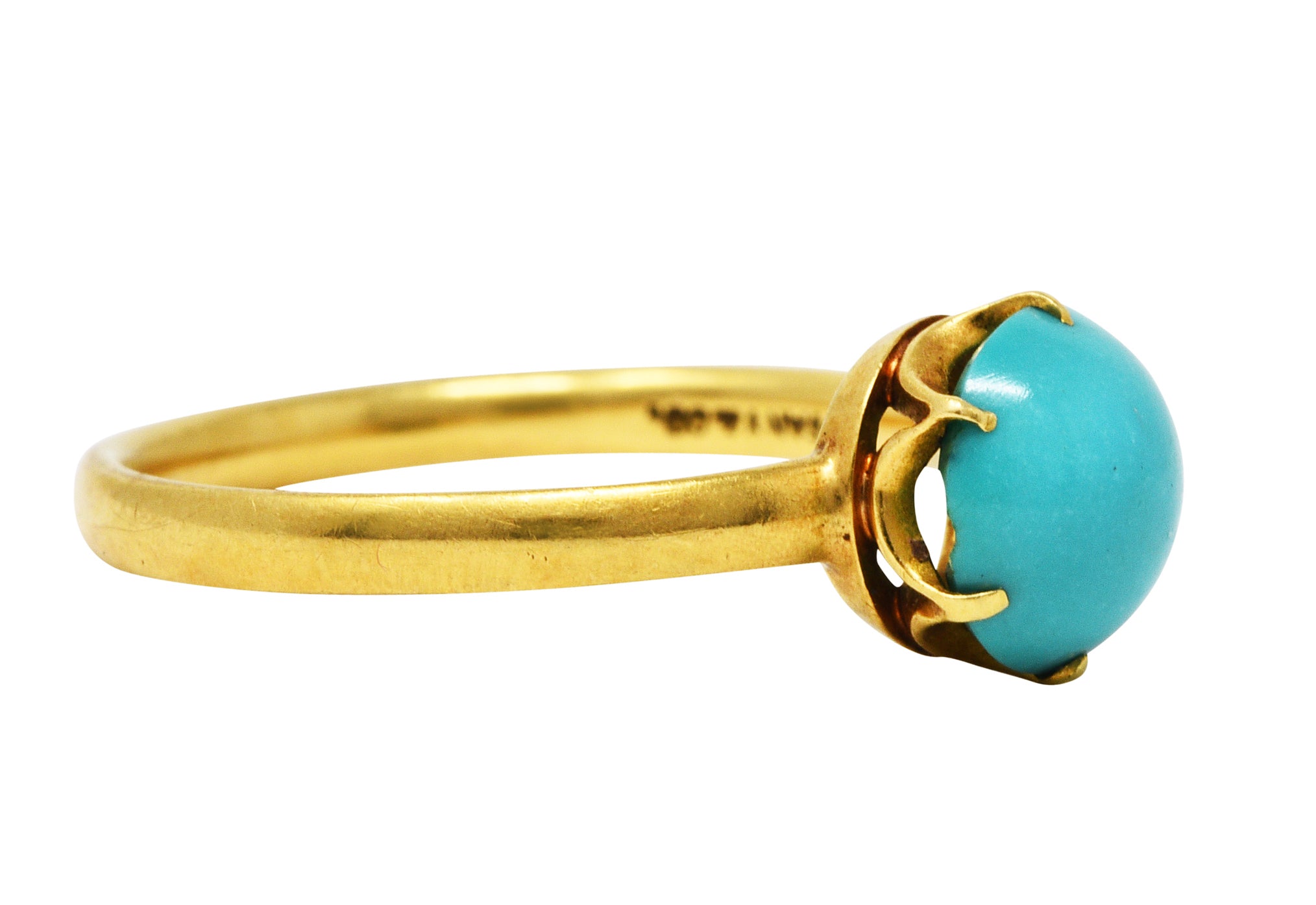 1960's Tiffany & Co. Turquoise 18 Karat Gold Solitaire RingRing - Wilson's Estate Jewelry