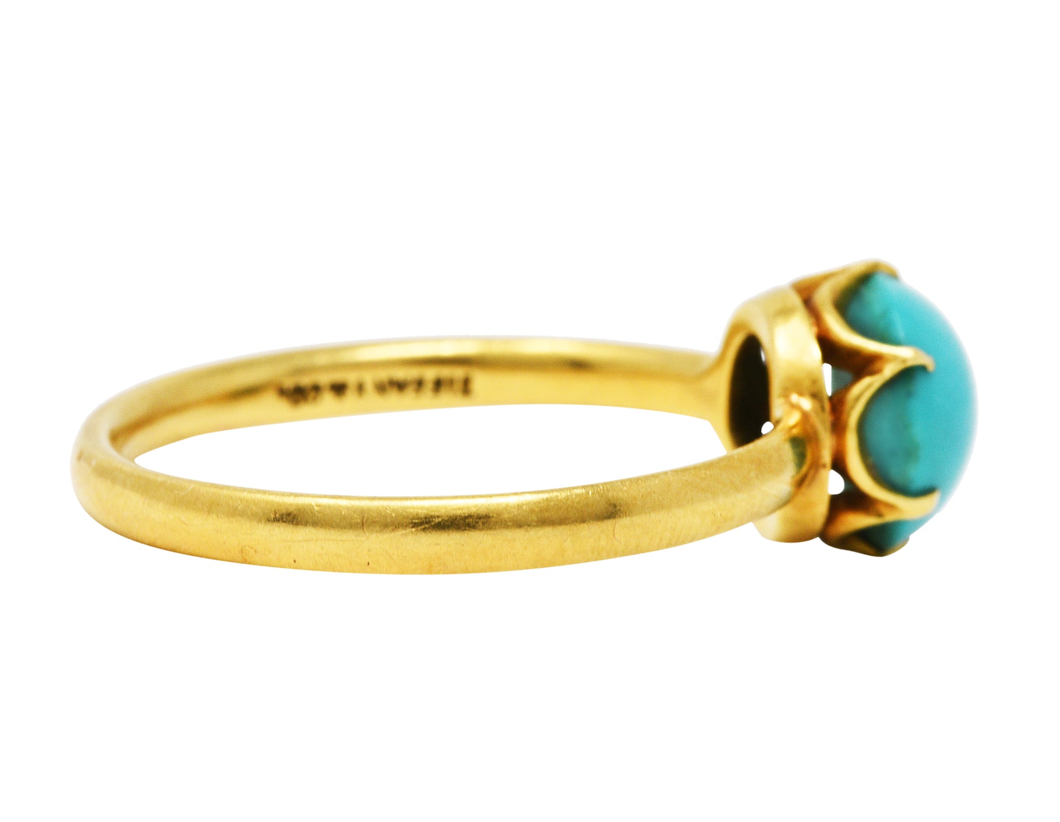 1960's Tiffany & Co. Turquoise 18 Karat Gold Solitaire RingRing - Wilson's Estate Jewelry