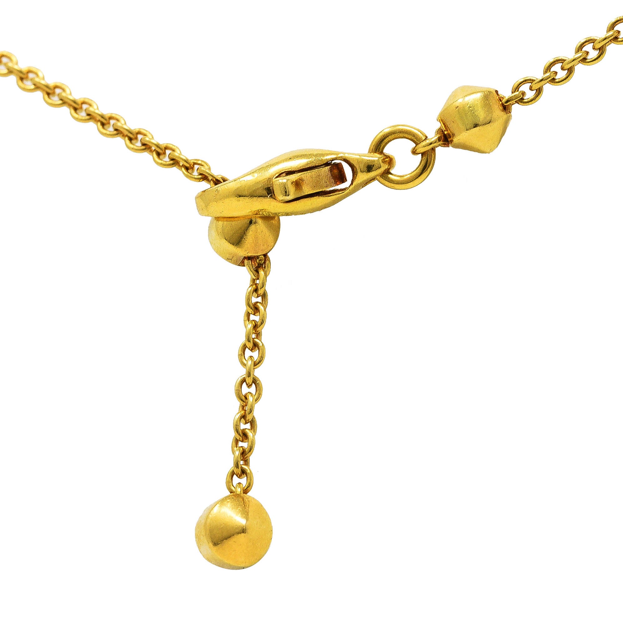 Bulgari 18 Karat Yellow Gold Lucea Chain Station Necklace Wilson's Estate Jewelry