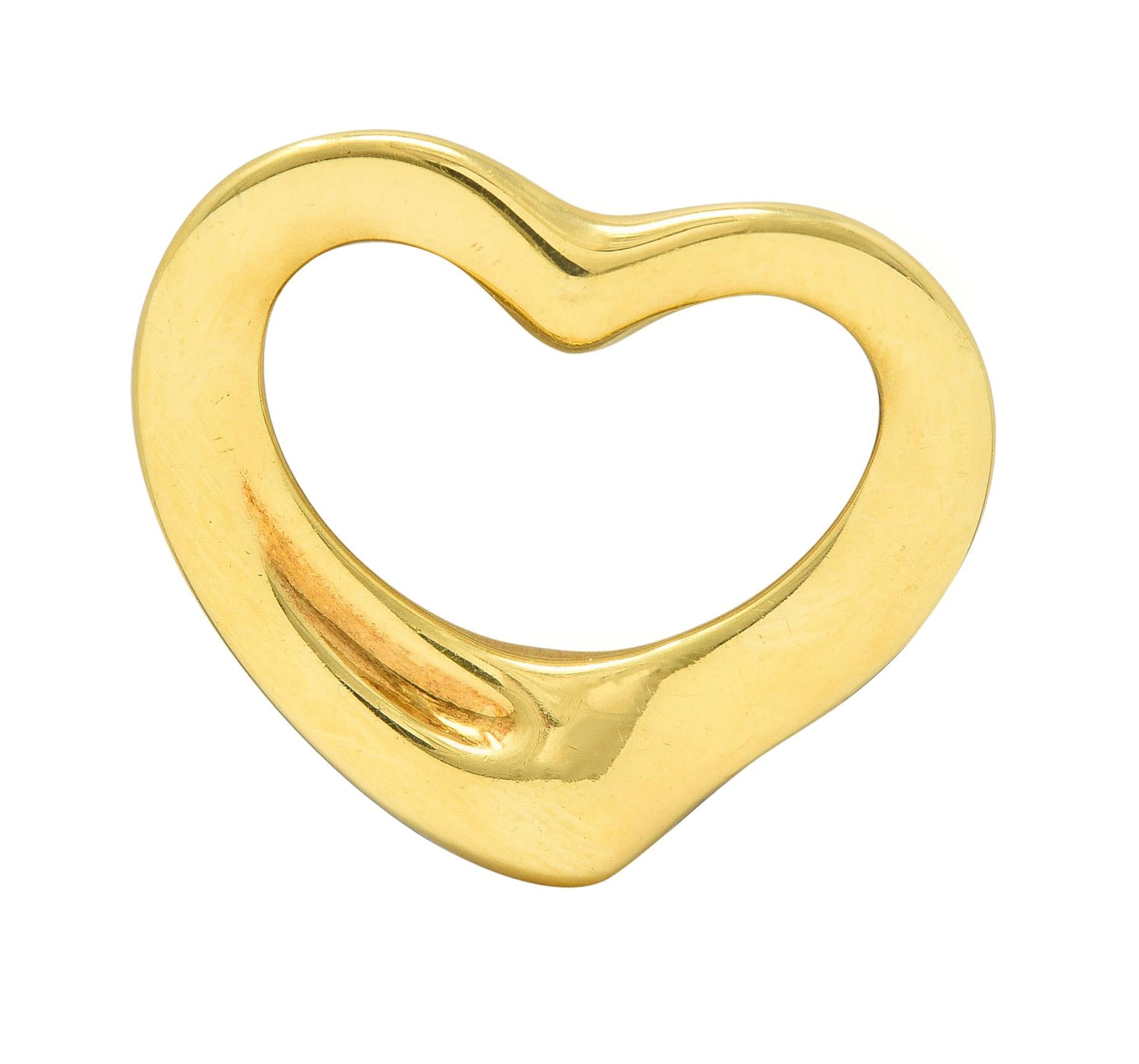 Elsa Peretti Tiffany & Co. 18 Karat Yellow Gold Open Heart Pendant