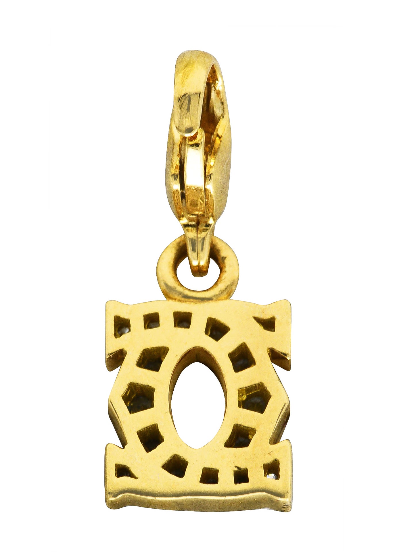 Cartier Diamond 18 Karat Yellow Gold C De Cartier Initial Logo Charm Wilson's Estate Jewelry