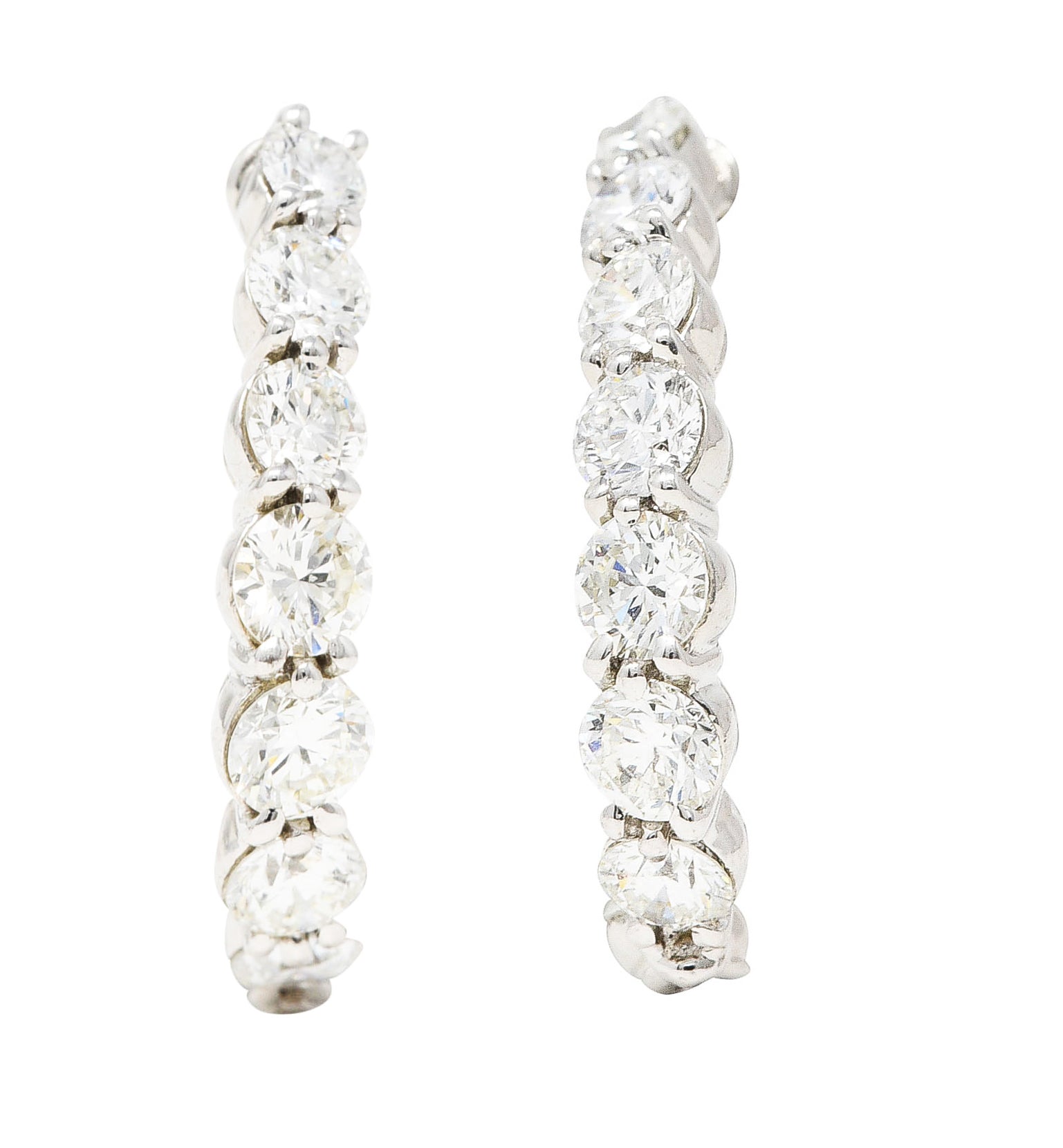 Modern 2.00 CTW Diamond 18 Karat White Gold Half Hoop Earrings | Wilson ...