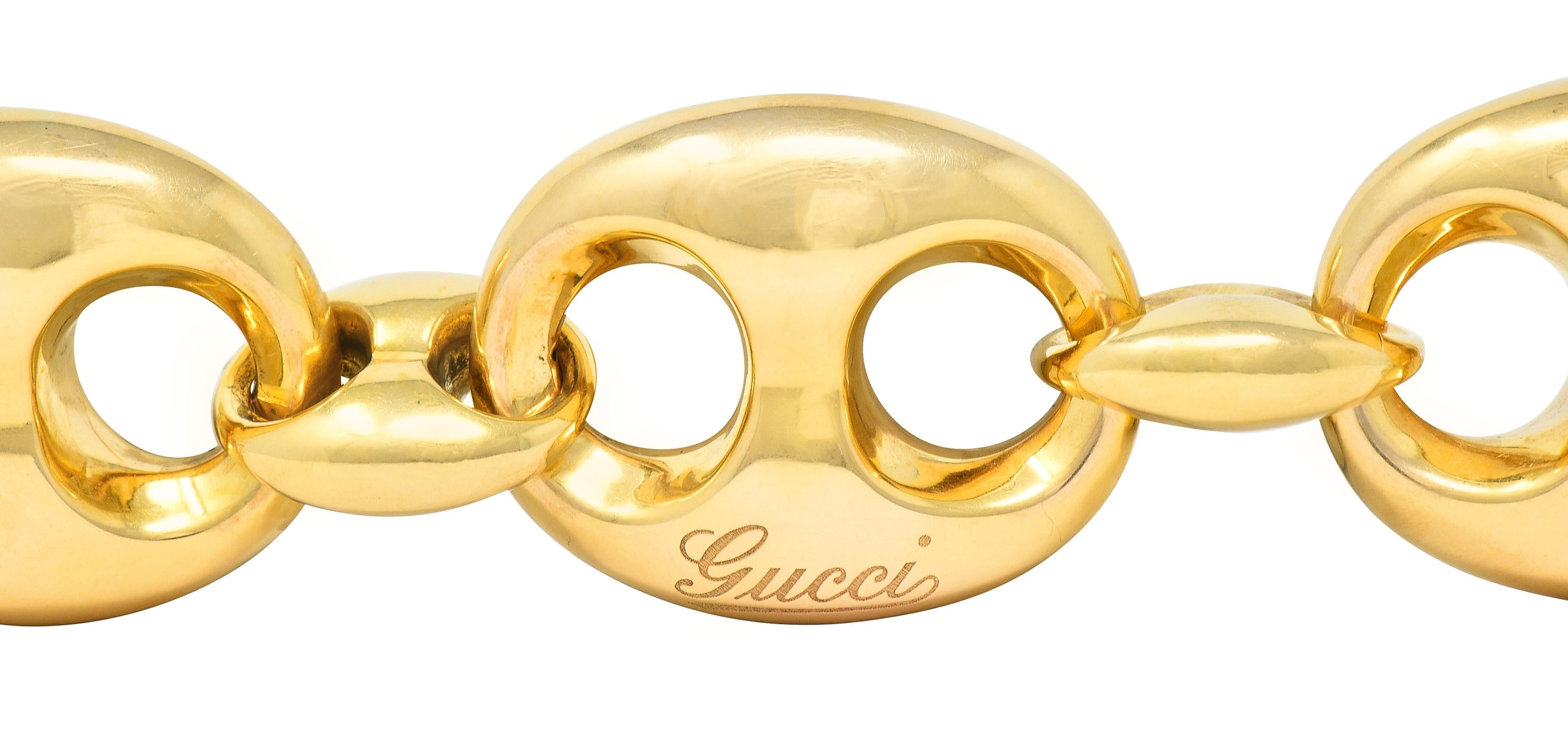 Gucci 18 Karat Yellow Gold Puffy Mariner Vintage Link Bracelet