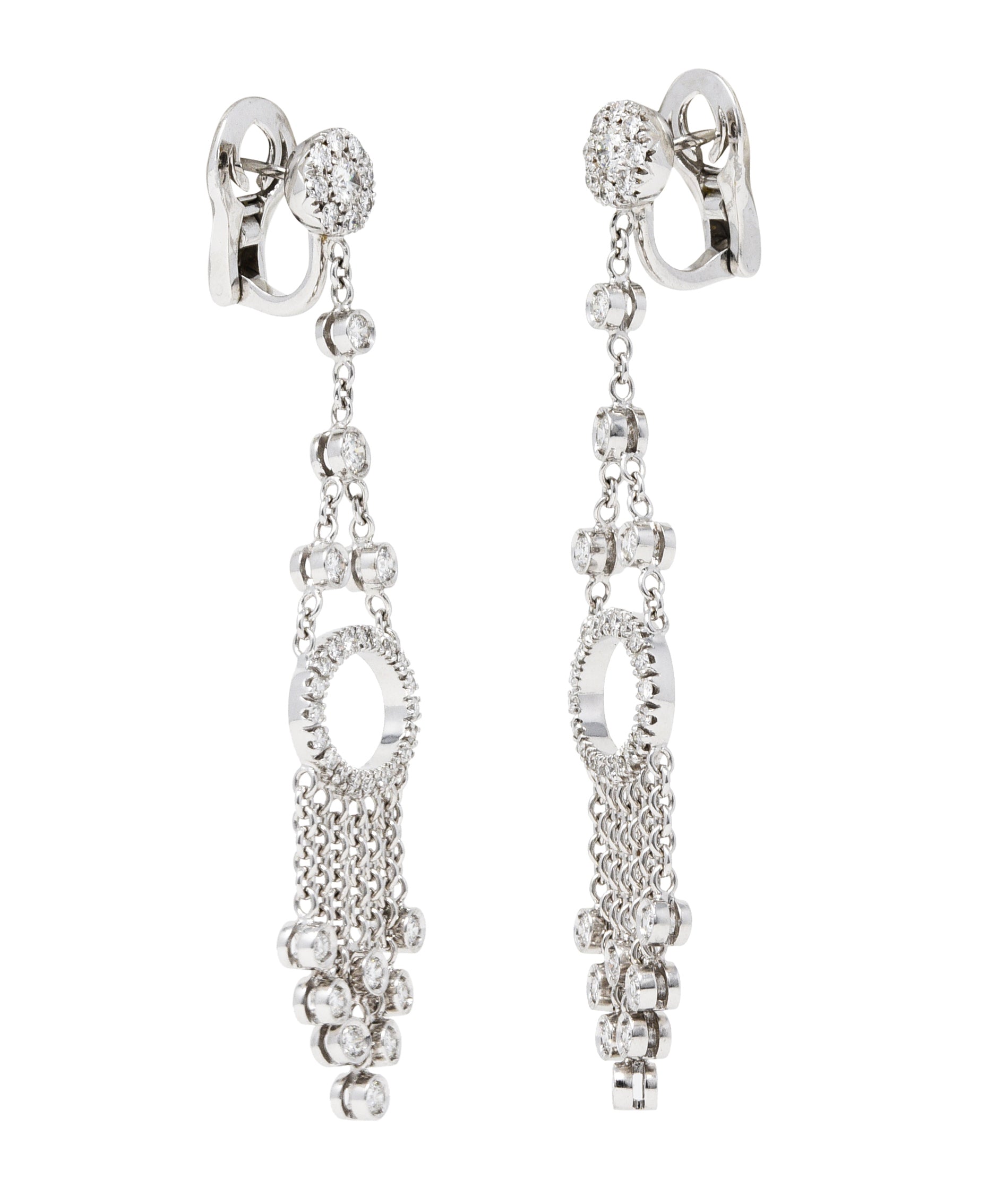 Maison Birks 2.00 CTW Diamond 18 Karat White Gold Swag Chandelier EarringsEarrings - Wilson's Estate Jewelry