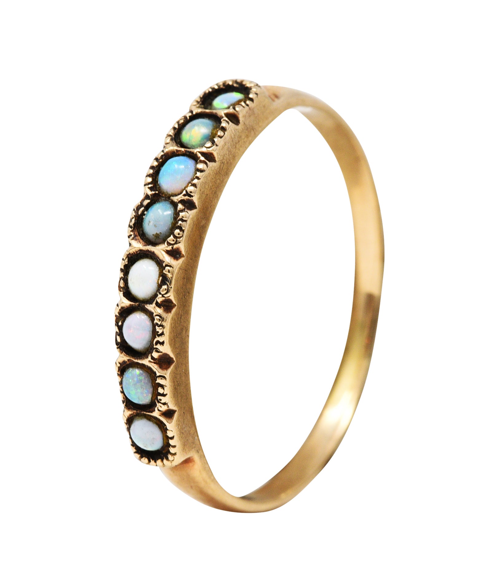 Art Nouveau Opal 14 Karat Gold Band RingRing - Wilson's Estate Jewelry