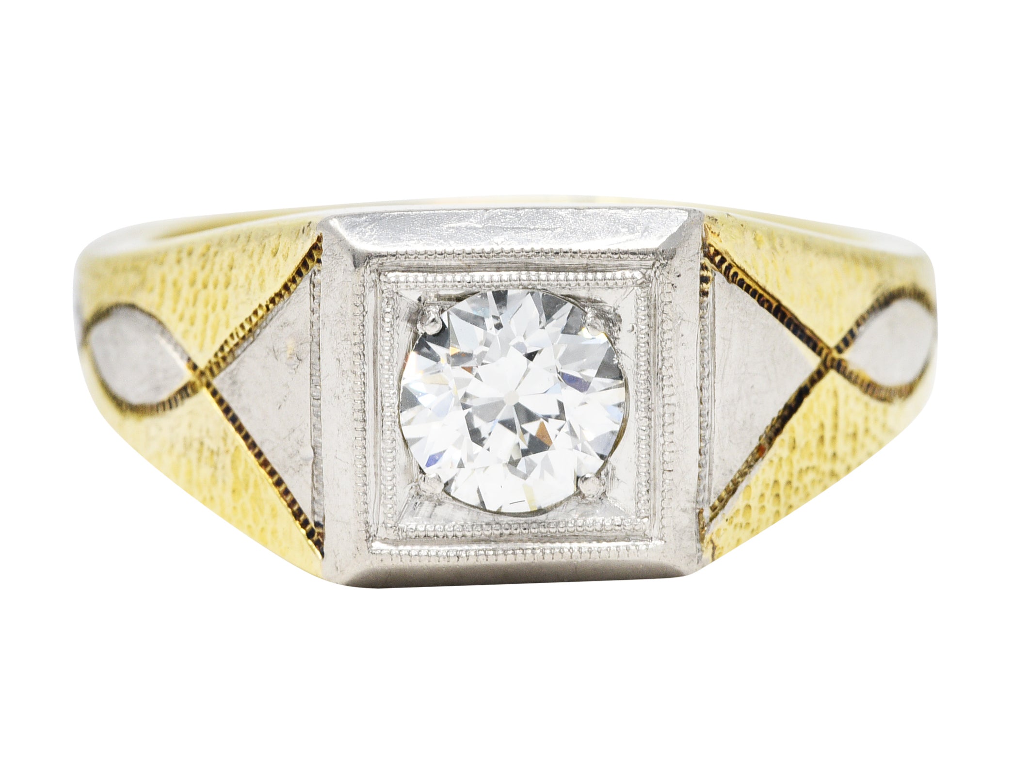 Allsopp-Steller 0.92 CTW Diamond 14 Karat Two-Tone Unisex RingRing - Wilson's Estate Jewelry