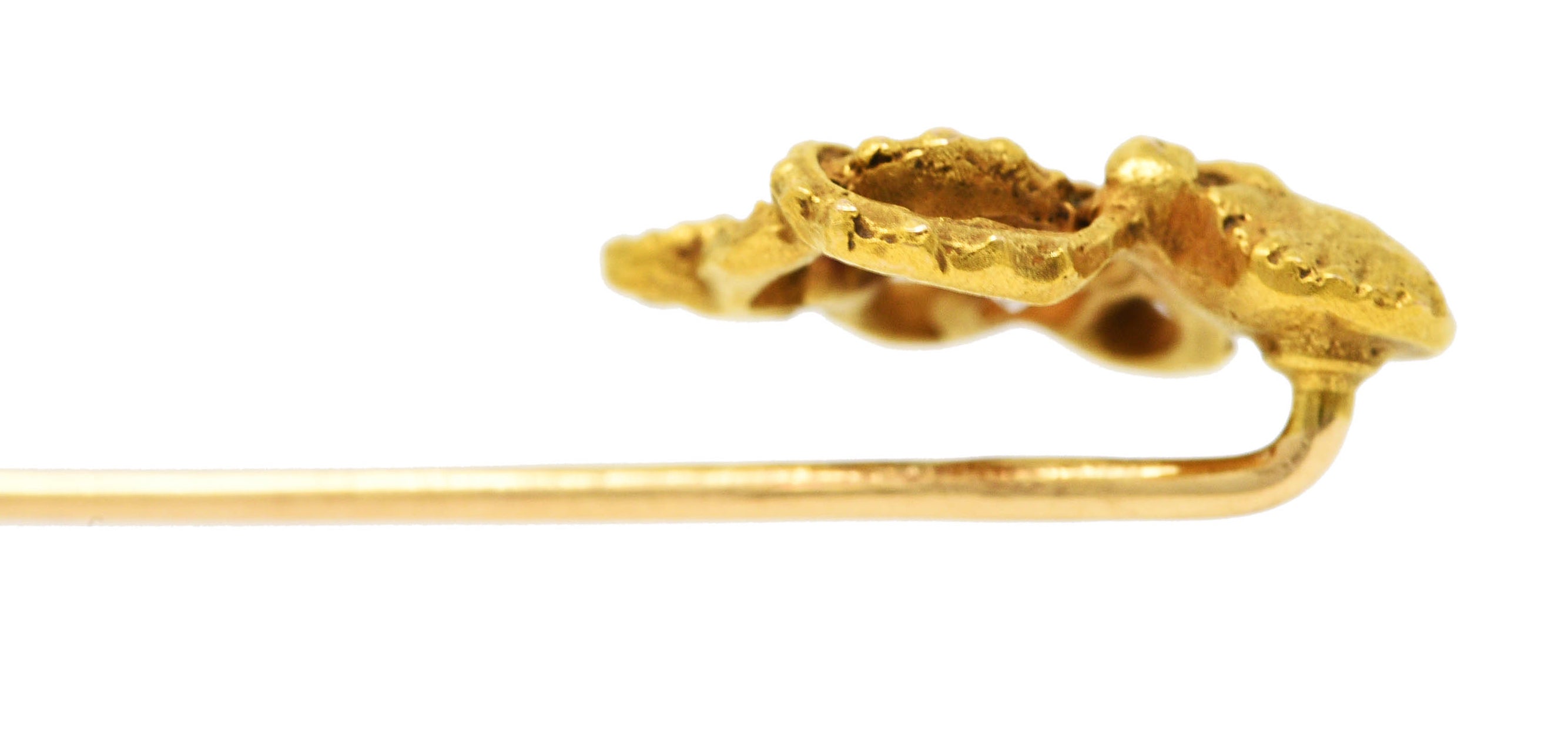 Art Nouveau Old European Cut Diamond 14 Karat Gold Octopus Antique Huger Stickpin Wilson's Estate Jewelry