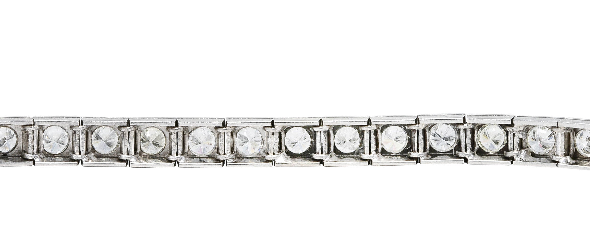 1950’s 4.00 CTW 14 Karat White Gold Line Bracelet Wilson's Estate Jewelry