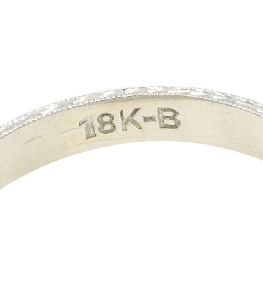 1930's Bernstein Jewelry Co. 18 Karat White Gold Blossom Wedding Band RingRing - Wilson's Estate Jewelry