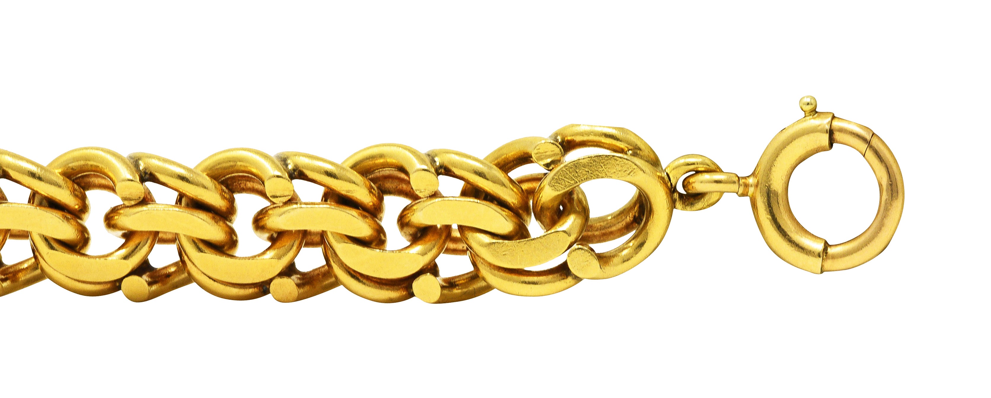 Tiffany & Co. Vintage 14 Karat Yellow Gold Double Curb Chain Link Bracelet Wilson's Estate Jewelry