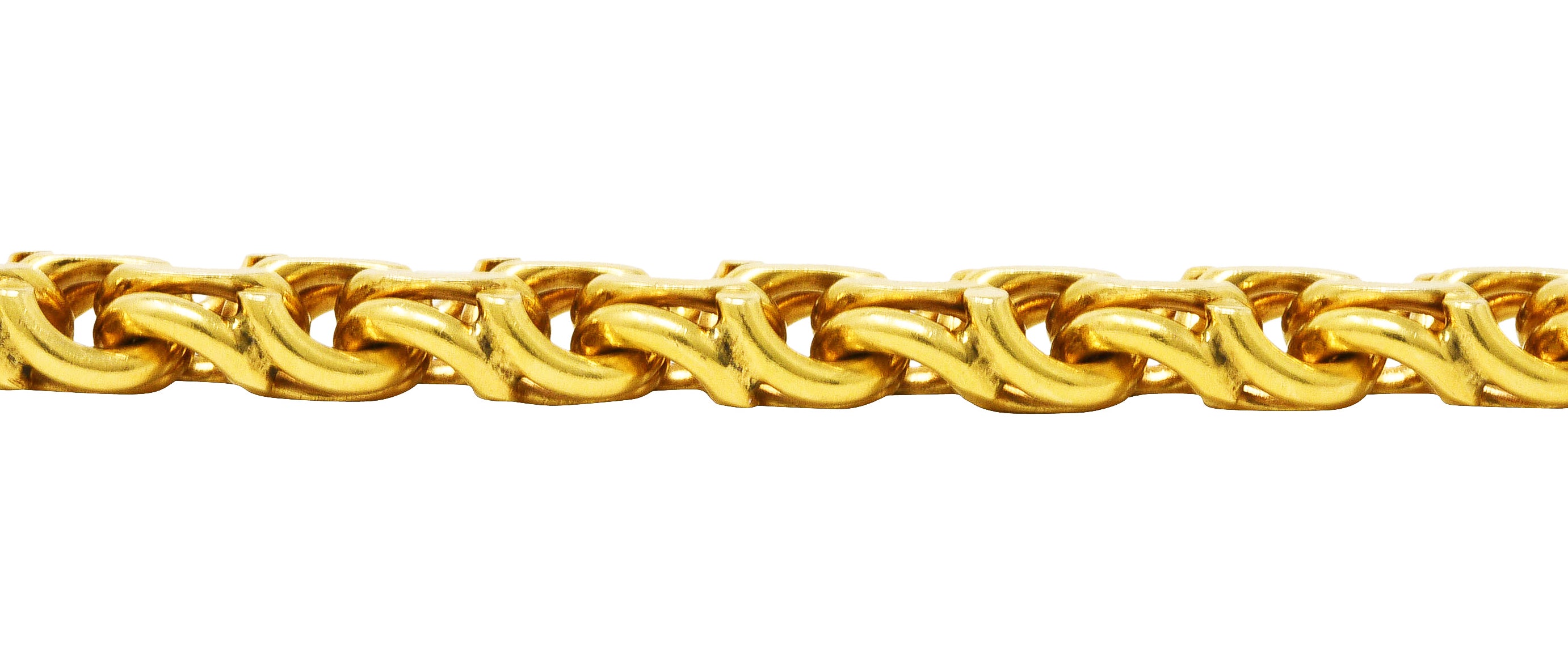 Tiffany & Co. Vintage 14 Karat Yellow Gold Double Curb Chain Link Bracelet Wilson's Estate Jewelry