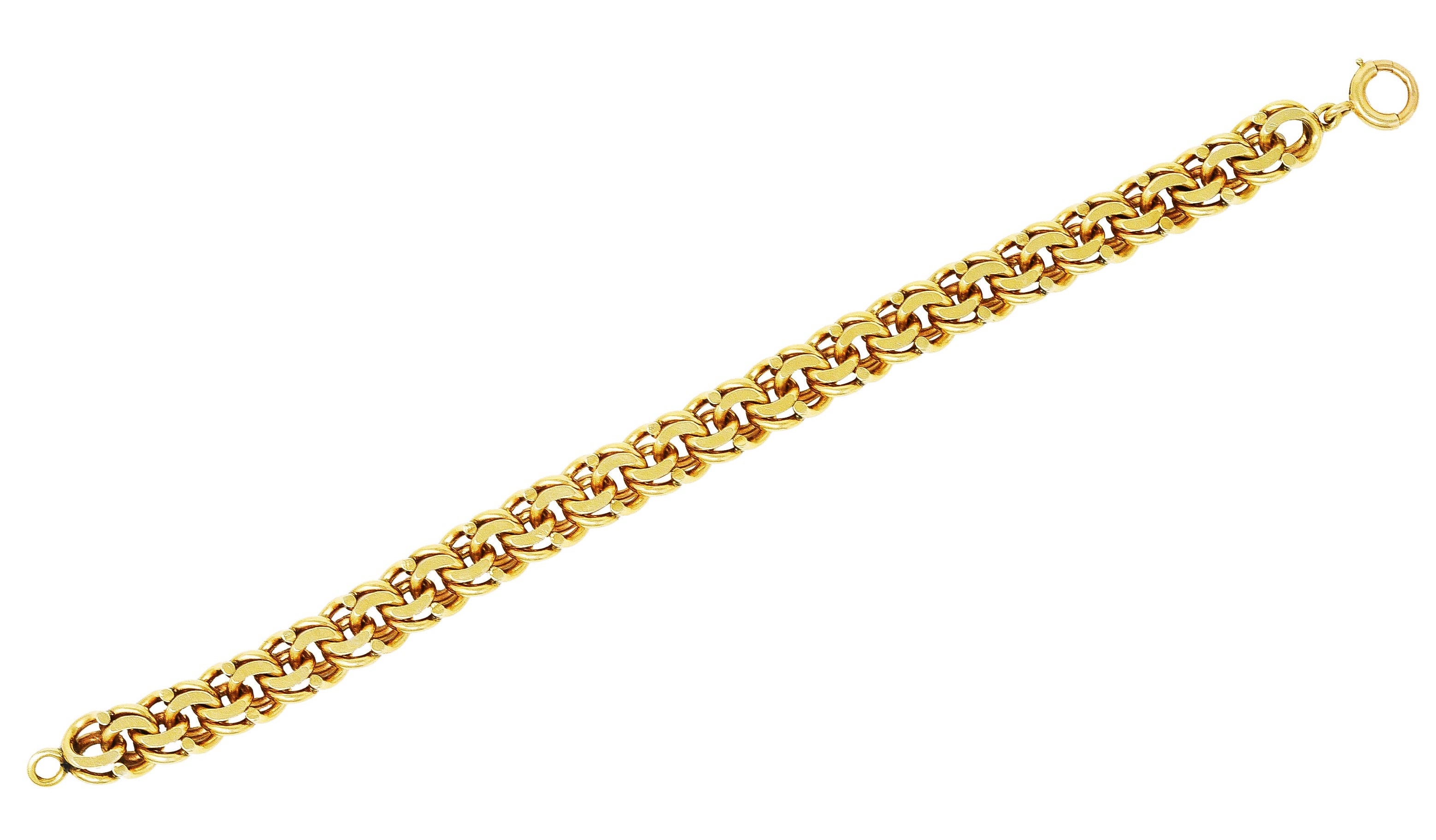 Tiffany & Co. Vintage 14 Karat Yellow Gold Double Curb Chain Link Bracelet Wilson's Estate Jewelry