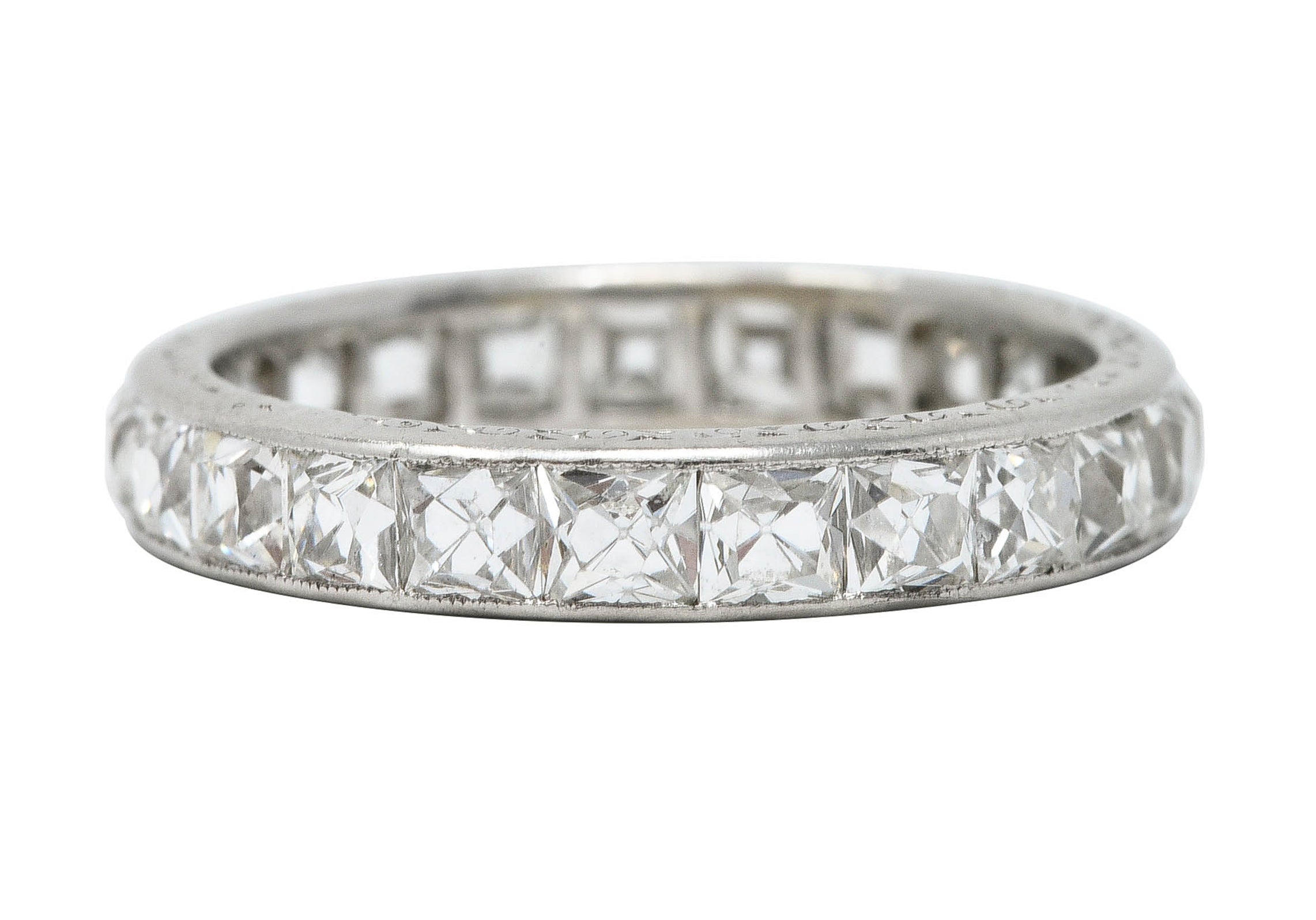 Art Deco 2.70 CTW French Cut Diamond Platinum Eternity Band RingRing - Wilson's Estate Jewelry