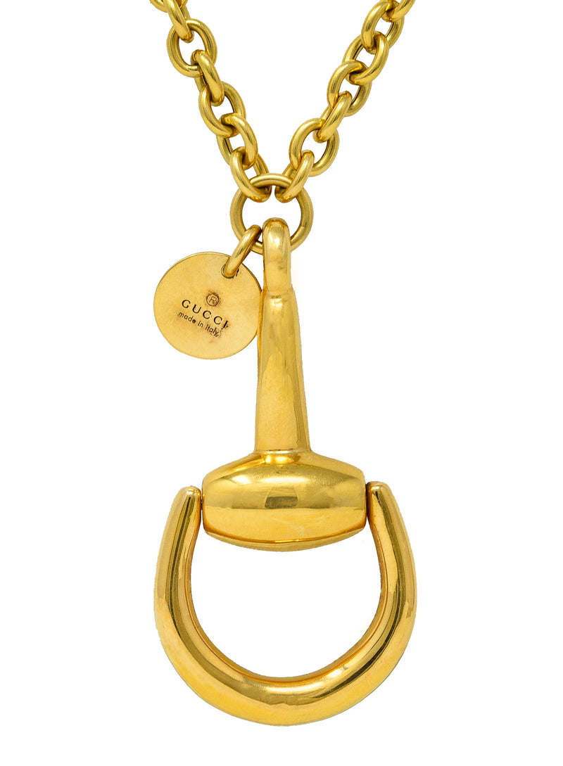 Gucci gold sales horsebit necklace