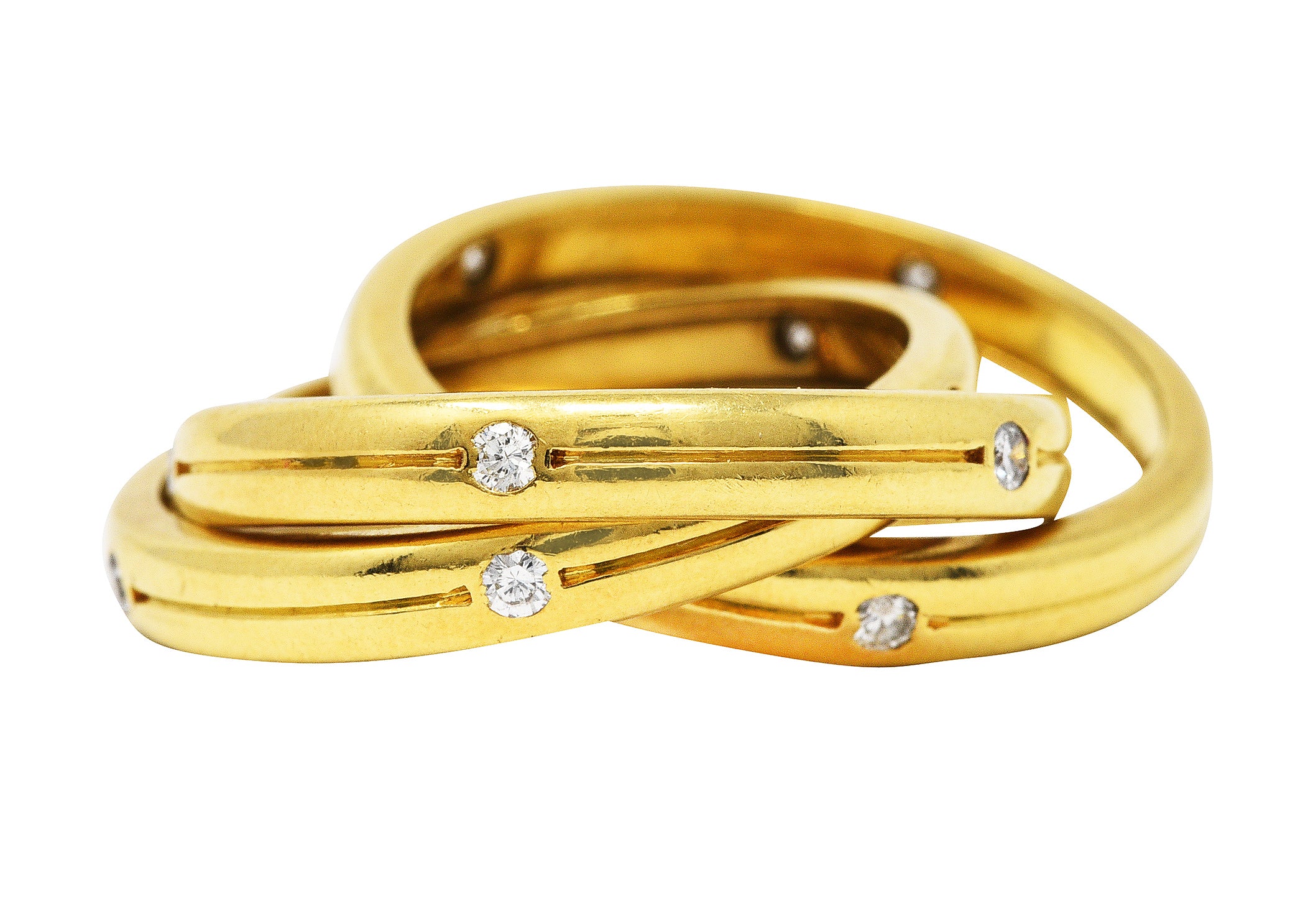 Cartier Diamond 18 Karat Gold Unisex Trinity Rolling RingRing - Wilson's Estate Jewelry