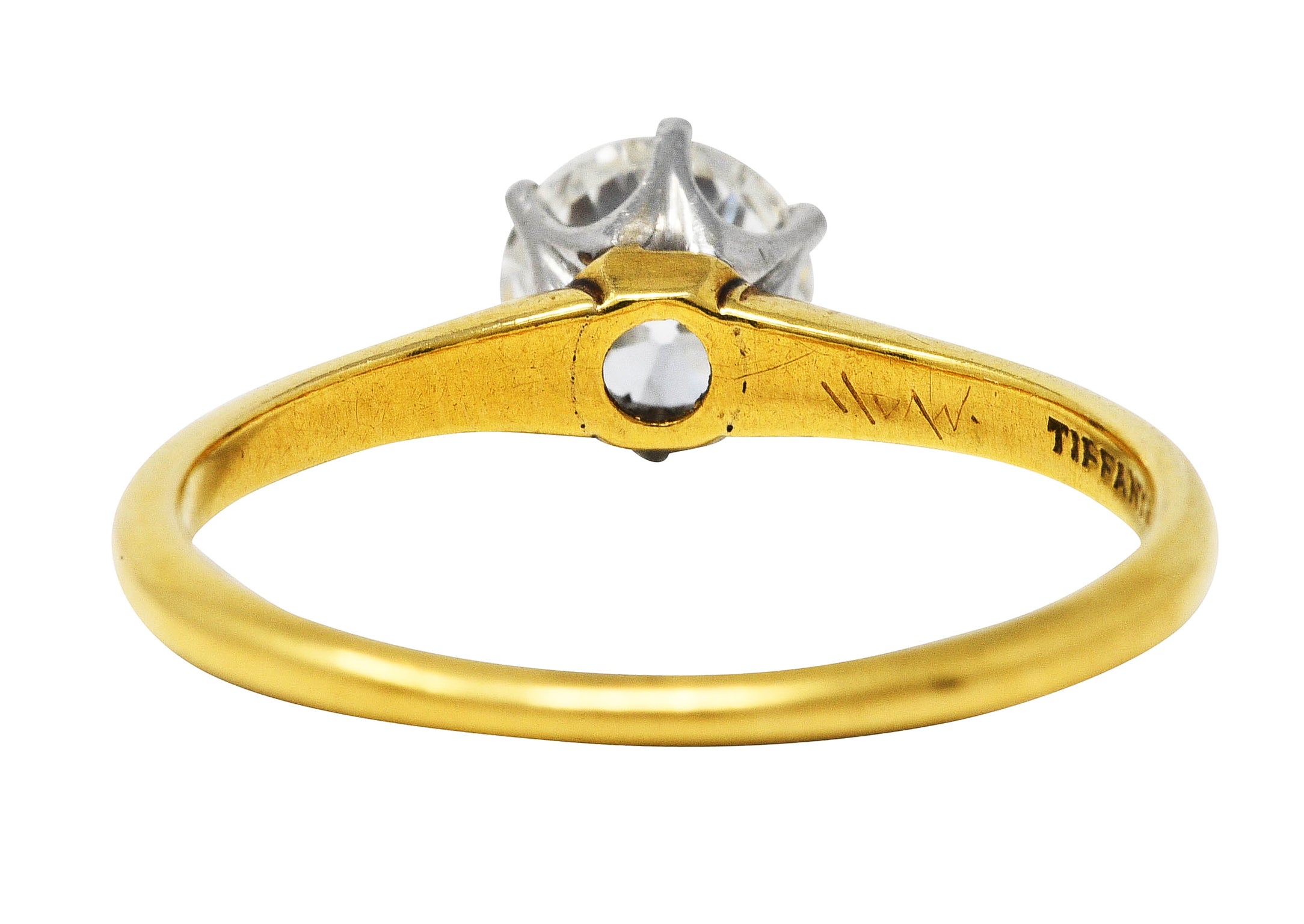 1950's Tiffany & Co. 0.77 CTW Diamond 18 Karat Gold Solitaire Engagement RingRing - Wilson's Estate Jewelry