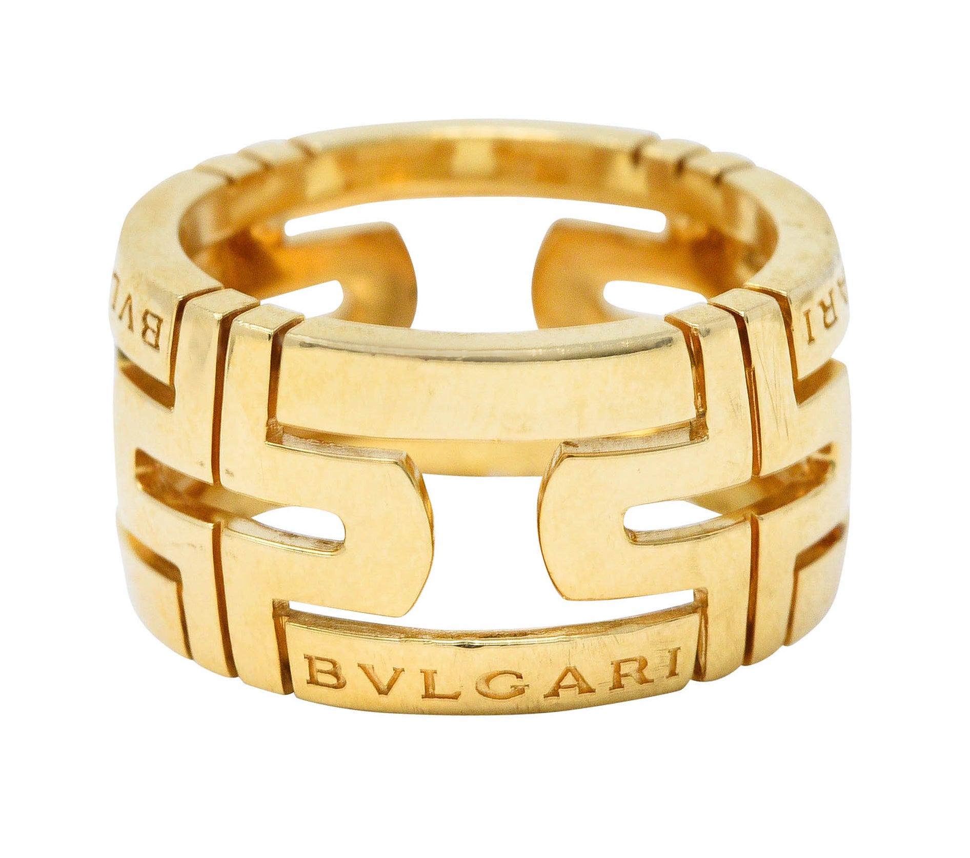 Bulgari Contemporary 18 Karat Gold Parentesi Italian Band RingRing - Wilson's Estate Jewelry