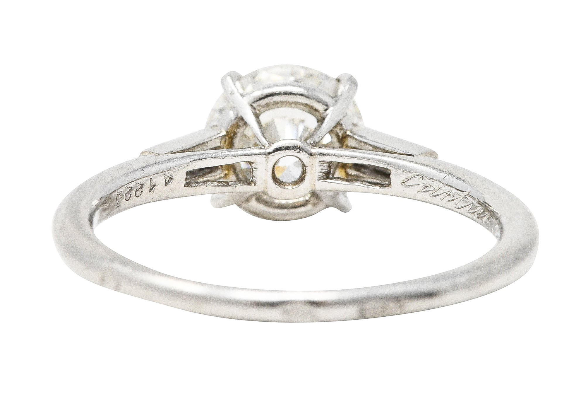 1926 Cartier Paris Art Deco 1.48 CTW Diamond Platinum Engagement Ring GIA Wilson's Estate Jewelry