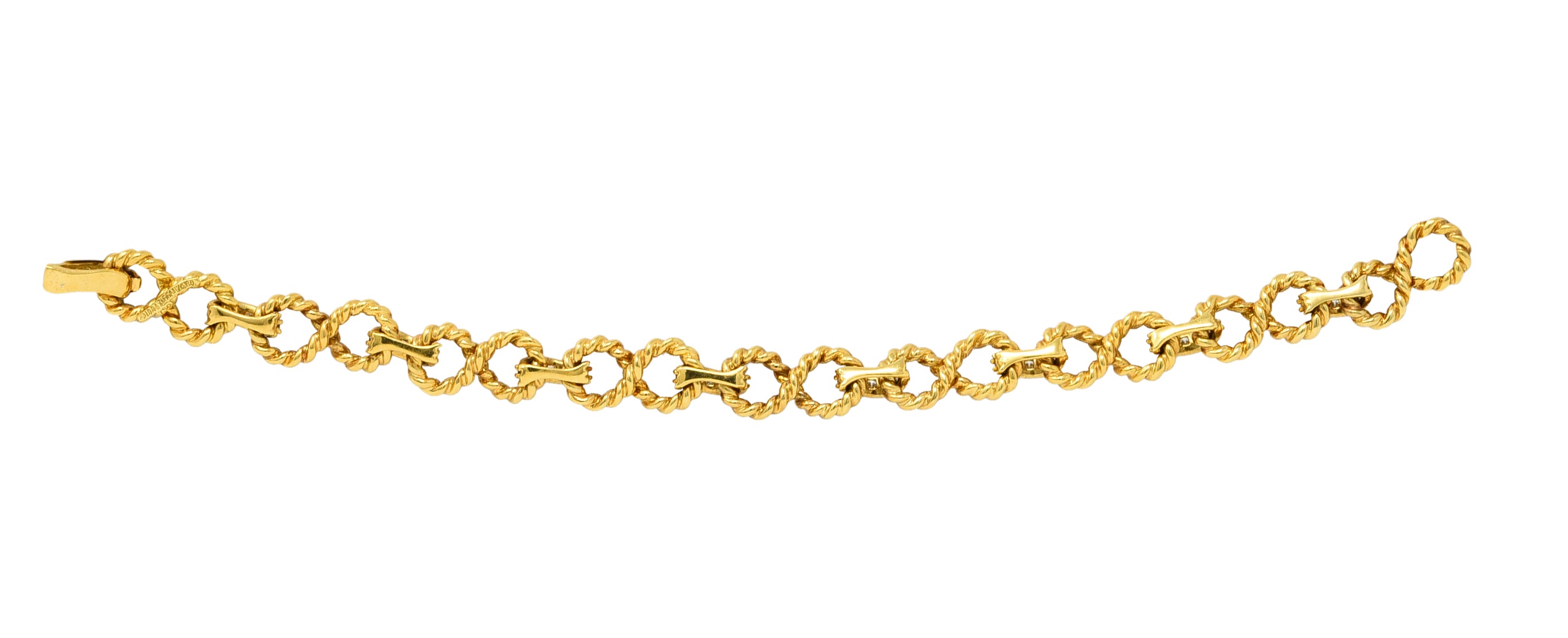 Vintage Tiffany & Co. 2.00 CTW Diamond 18 Karat Gold Twisting Infinity Braceletbracelet - Wilson's Estate Jewelry