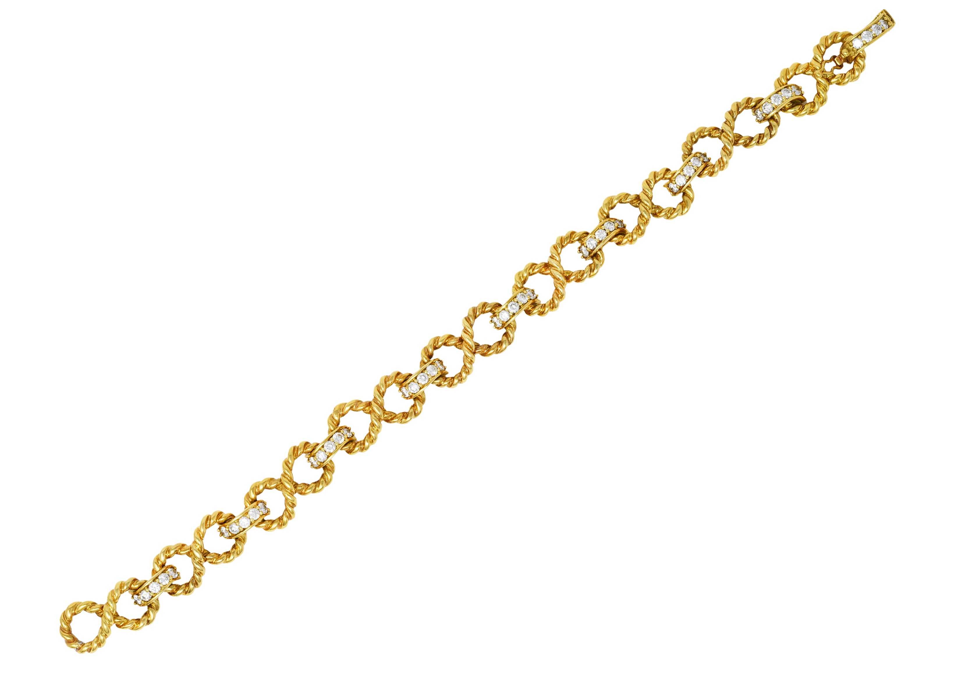 Vintage Tiffany & Co. 2.00 CTW Diamond 18 Karat Gold Twisting Infinity Braceletbracelet - Wilson's Estate Jewelry