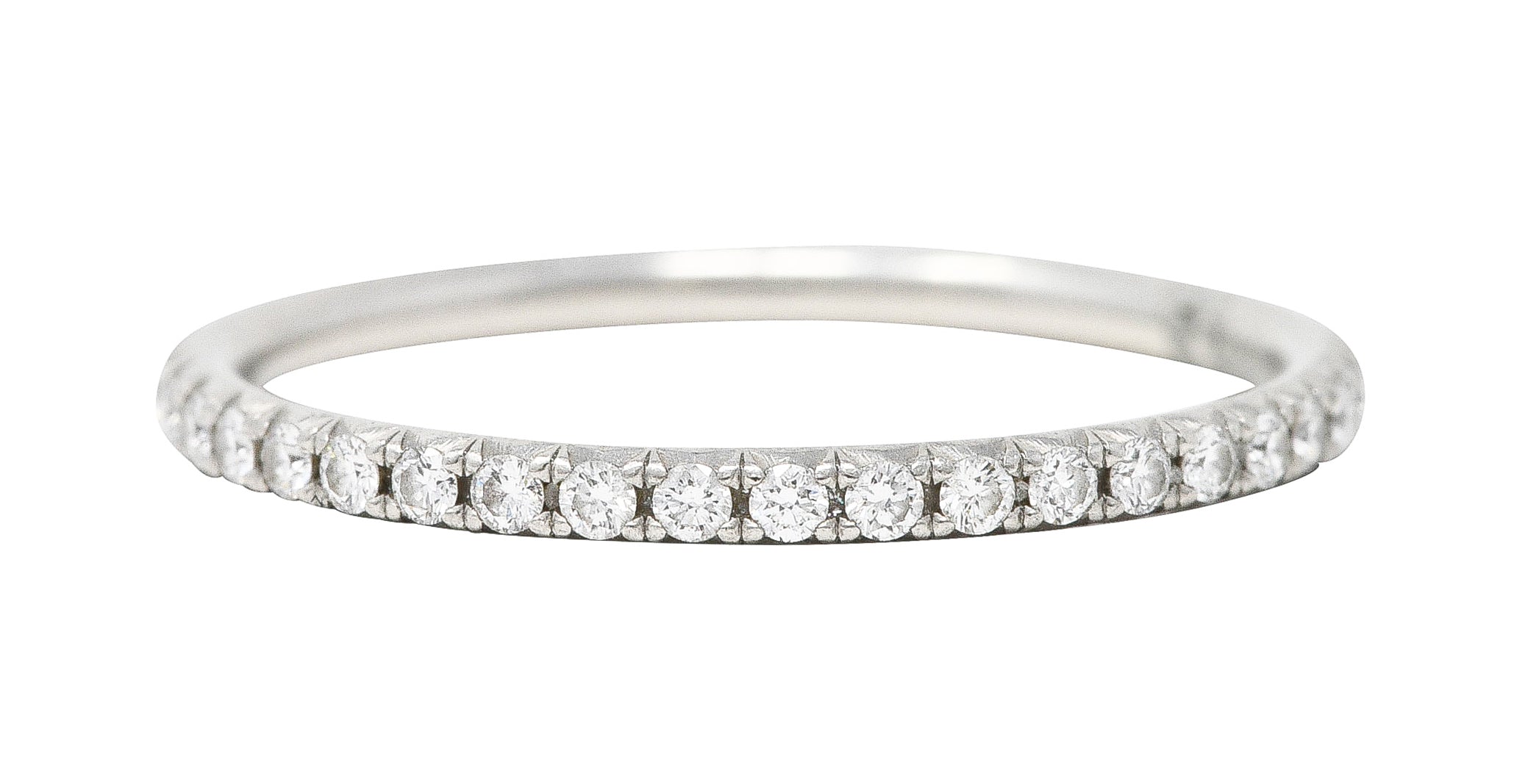 Tiffany & Co. Contemporary 0.40 CTW Diamond Platinum Eternity Wedding Band Ring Wilson's Estate Jewelry