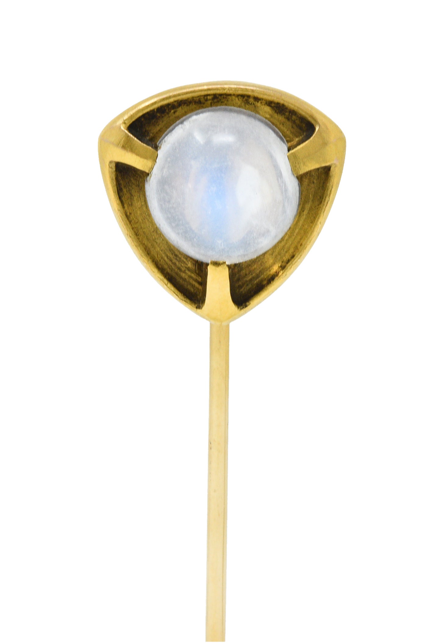 Brassler Co. Moonstone Cabochon 14 Karat Gold StickpinStick Pin - Wilson's Estate Jewelry