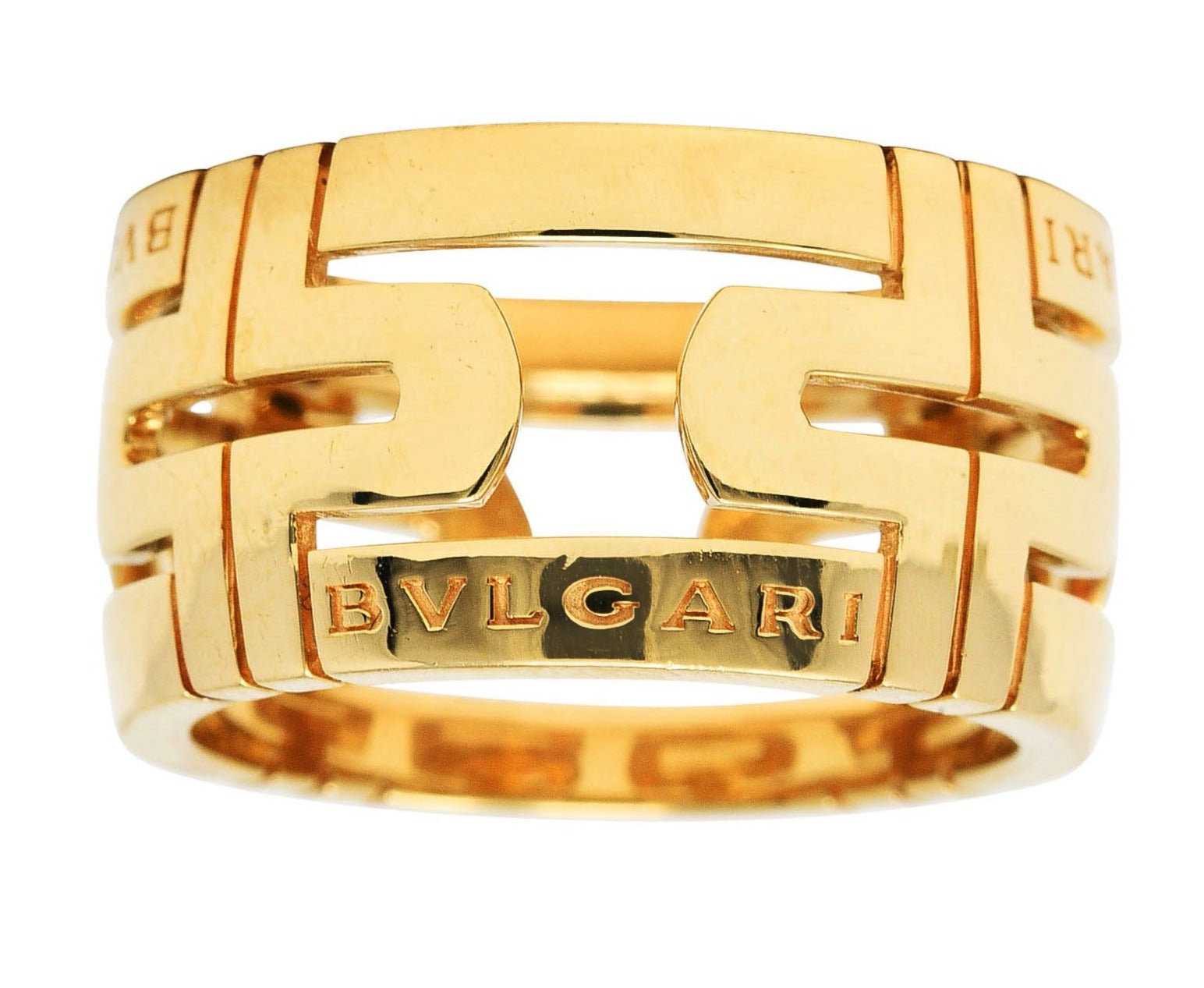 Bulgari Contemporary 18 Karat Gold Parentesi Italian Band RingRing - Wilson's Estate Jewelry