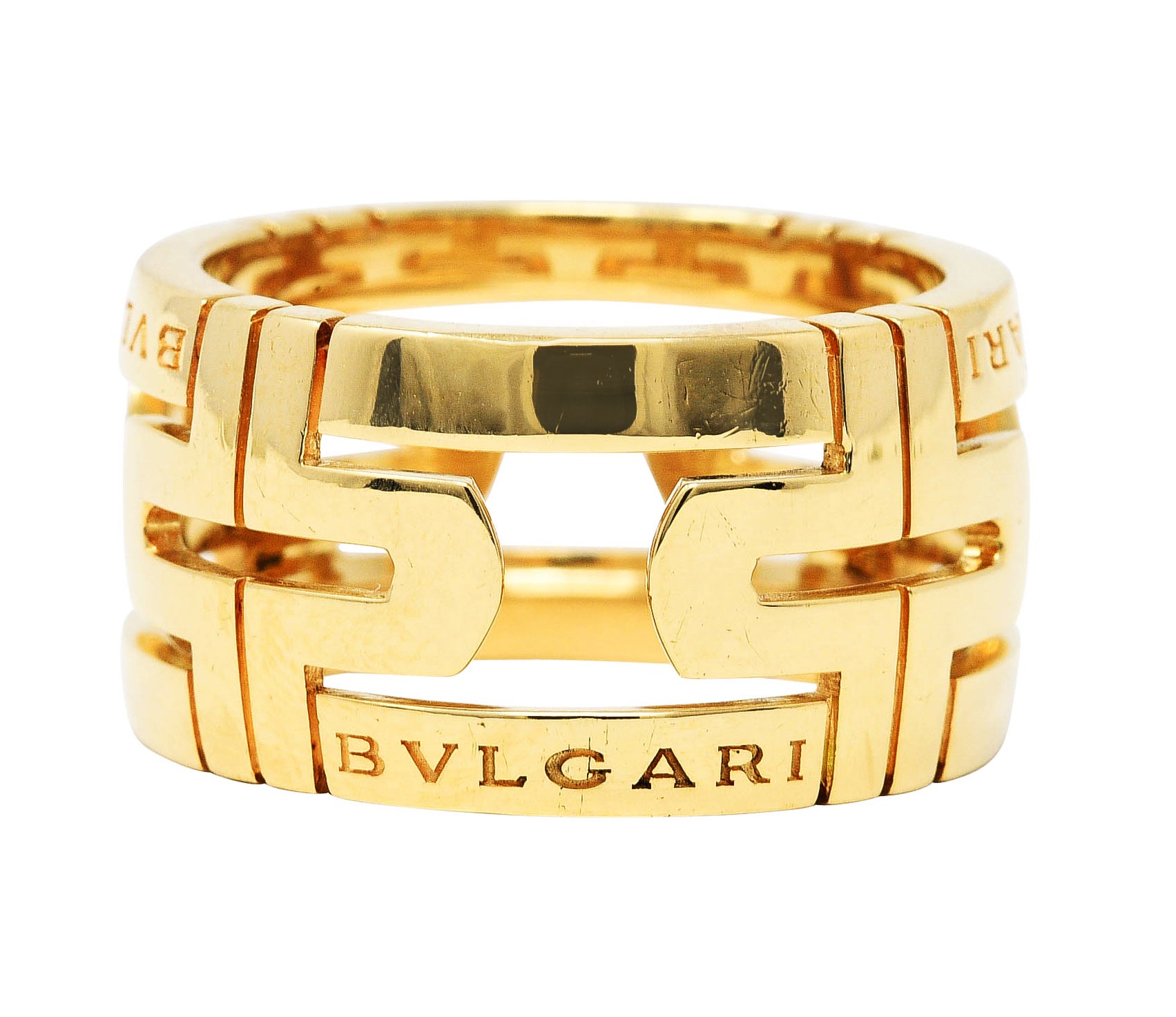 Bulgari Contemporary 18 Karat Gold Parentesi Italian Band RingRing - Wilson's Estate Jewelry