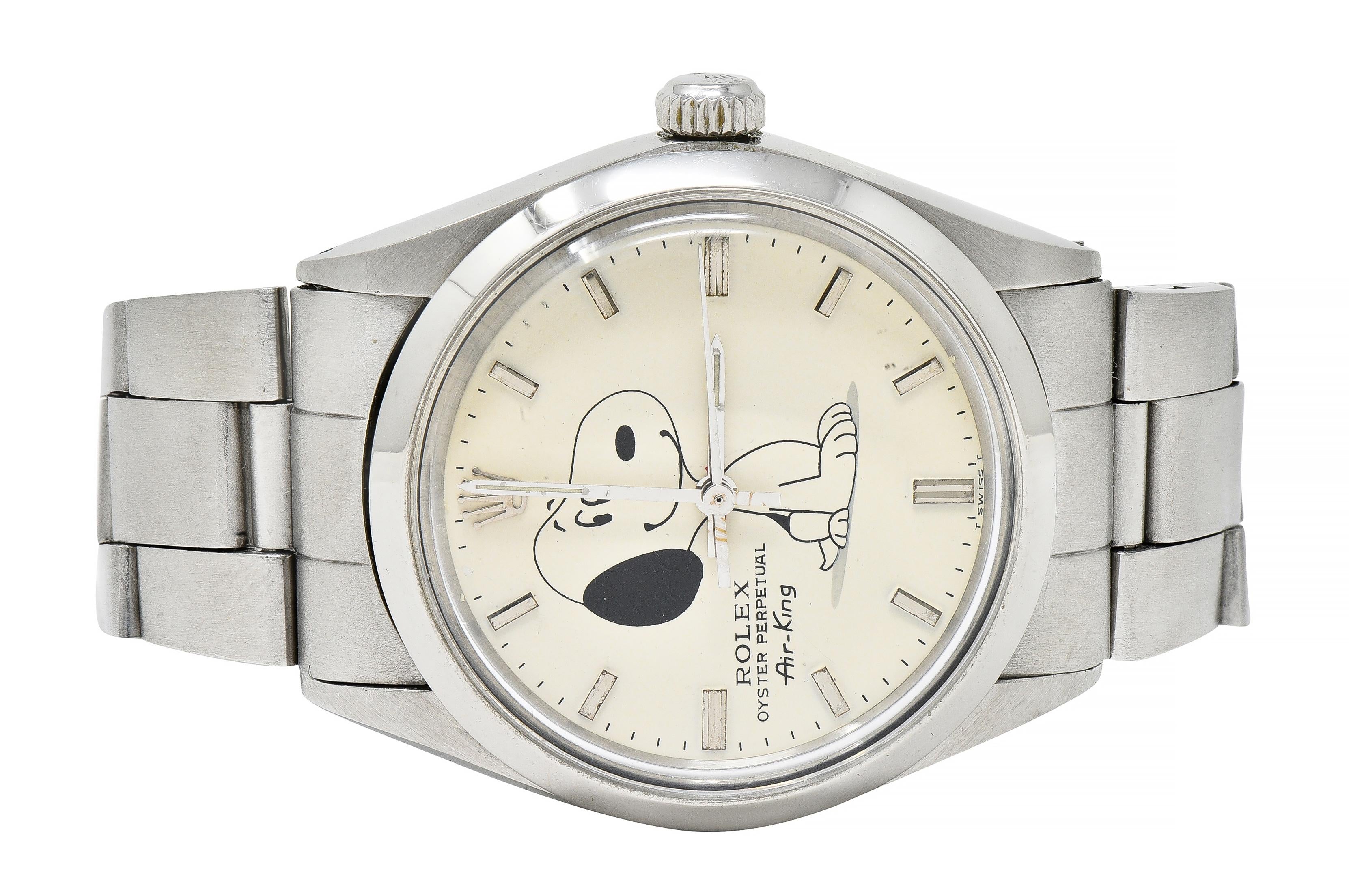 1984 Rolex 34 MM Stainless Steel Oyster Perpetual Air King Snoopy Watch