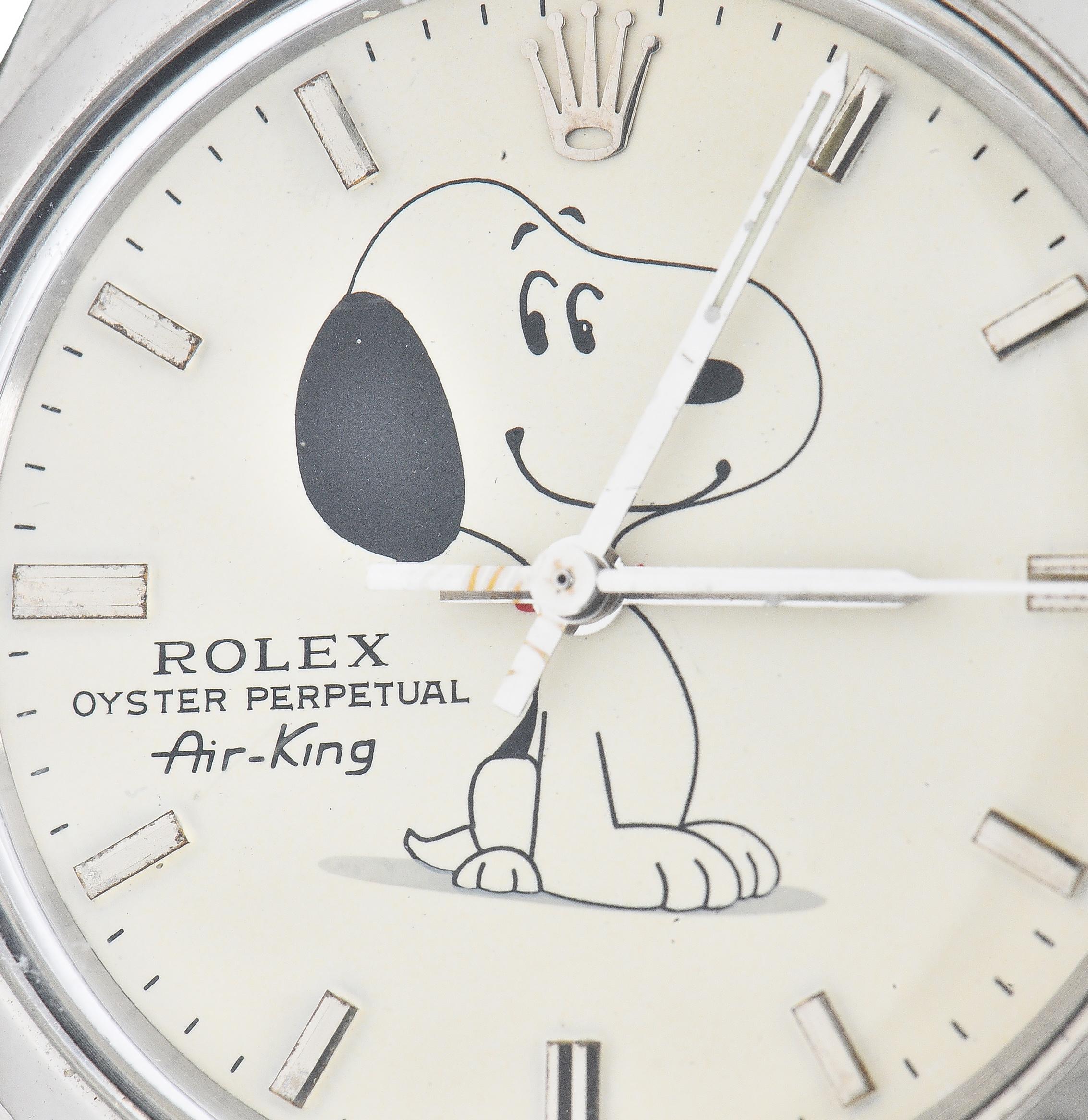 1984 Rolex 34 MM Stainless Steel Oyster Perpetual Air King Snoopy Watch