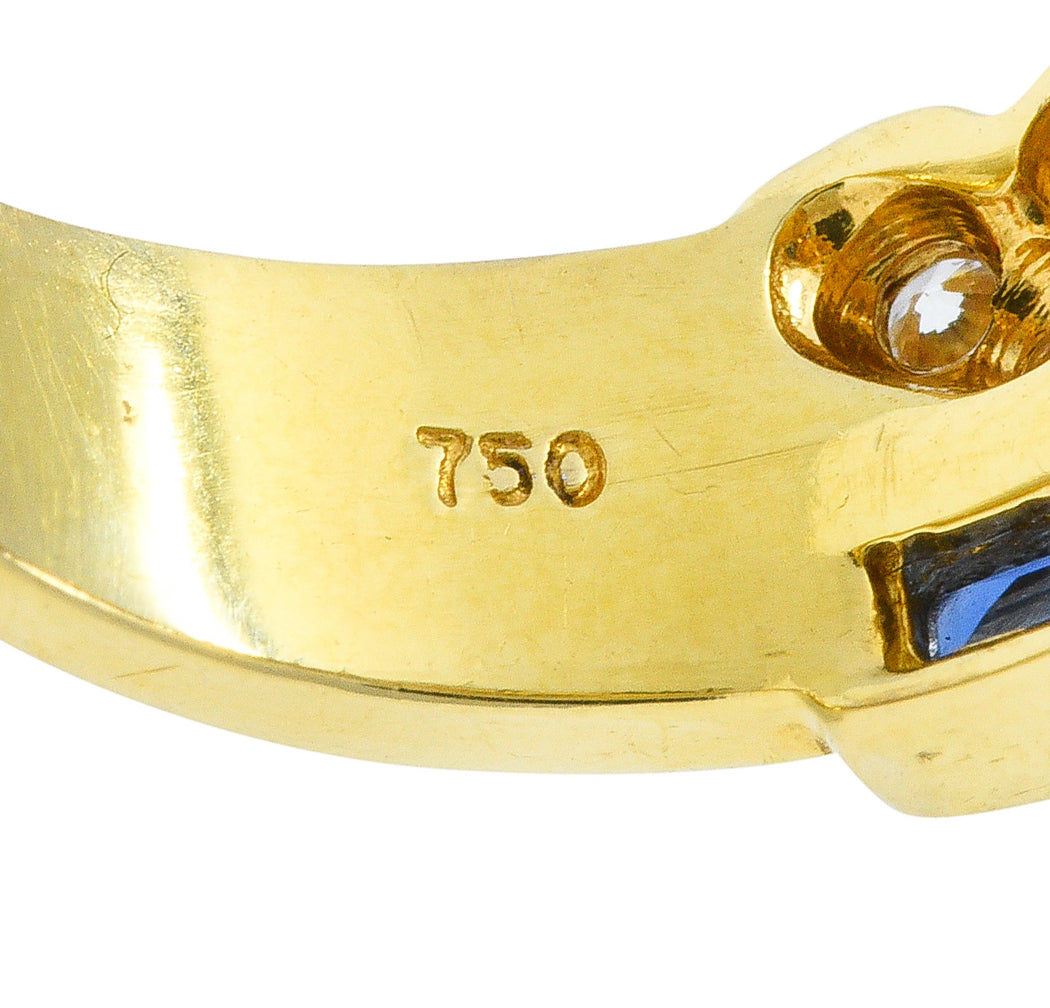 Tiffany & Co. 1.25 CTW Diamond Sapphire 18 Karat Gold Heart Band RingRing - Wilson's Estate Jewelry