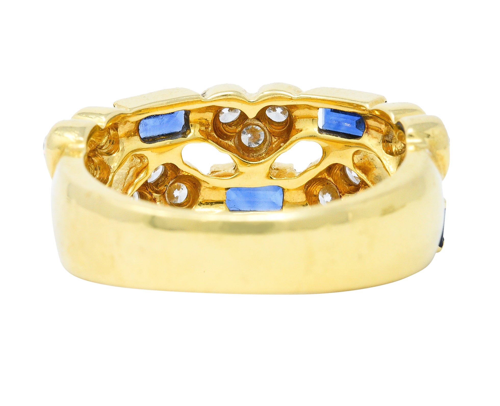 Tiffany & Co. 1.25 CTW Diamond Sapphire 18 Karat Gold Heart Band RingRing - Wilson's Estate Jewelry