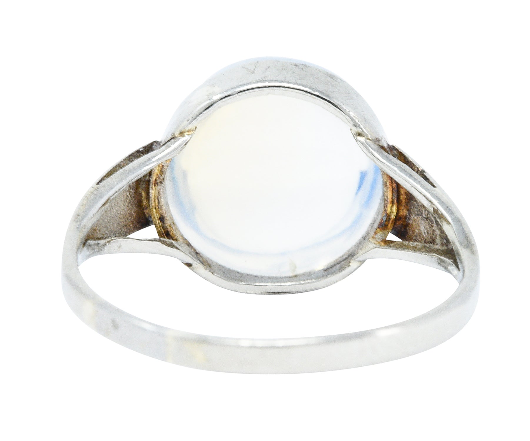 1920's Art Deco Moonstone 14 Karat White Gold Cabochon RingRing - Wilson's Estate Jewelry