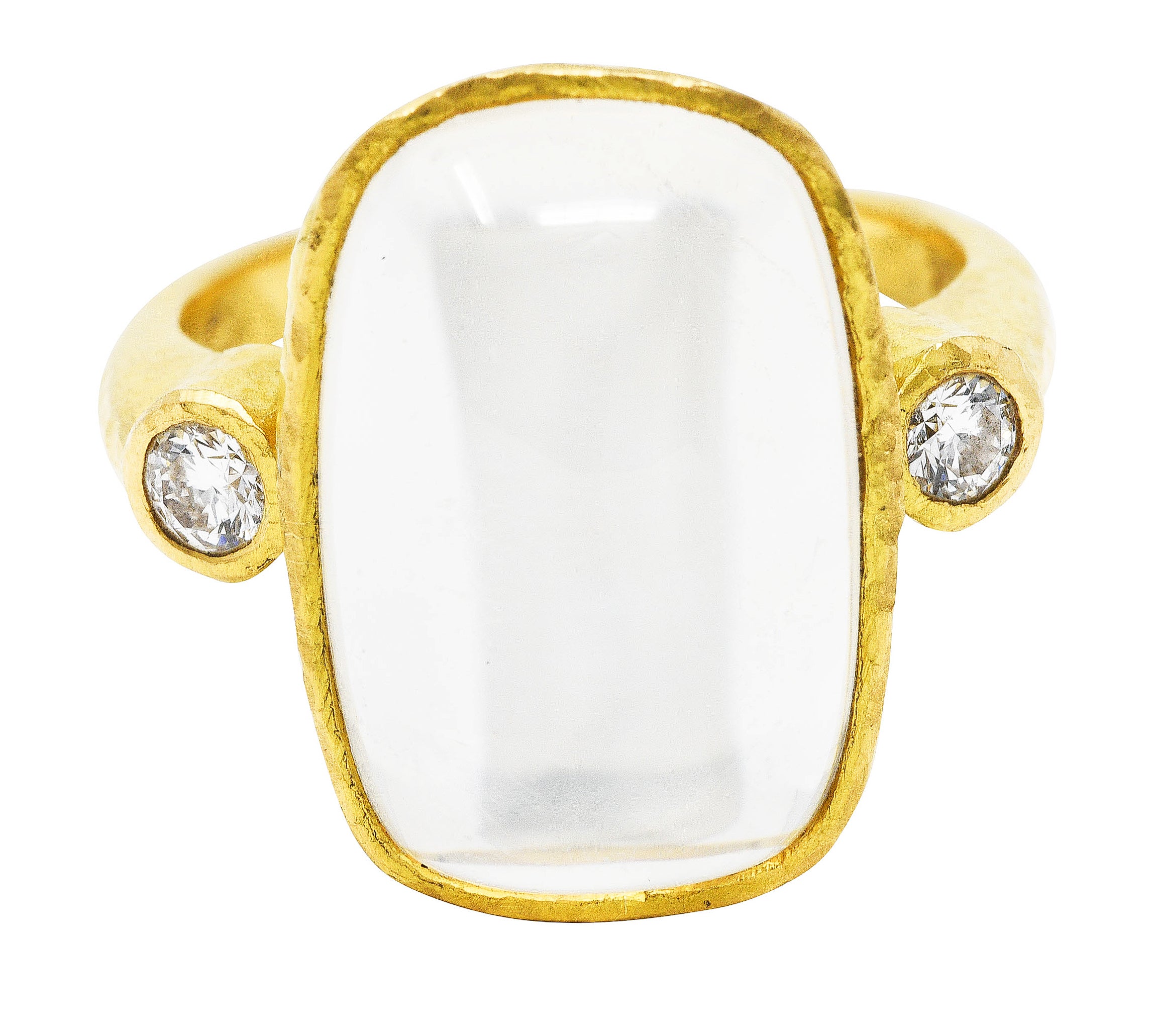 Elizabeth Locke Diamond Moonstone 19 Karat Gold RingRing - Wilson's Estate Jewelry