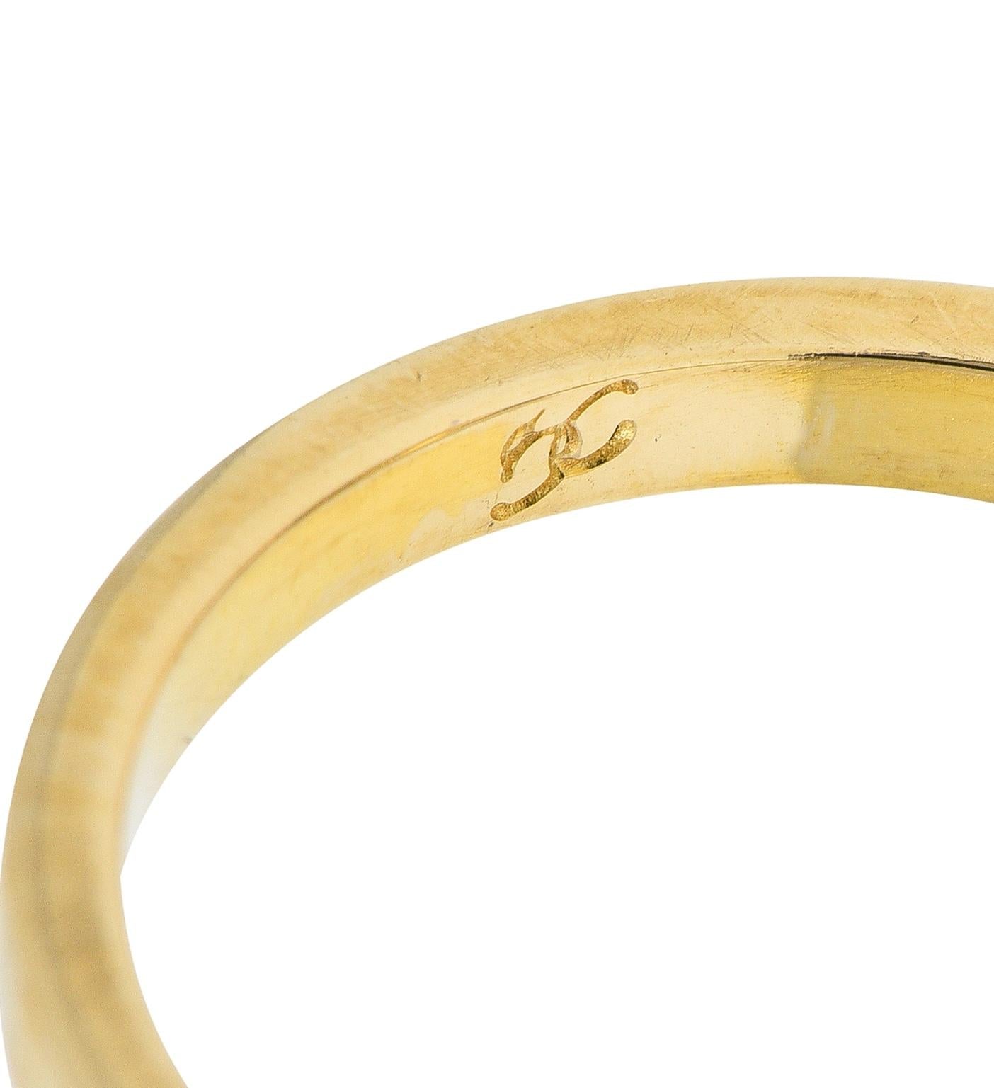 1990's Diamond 14 Karat Yellow Gold Vintage Stacking Band Ring