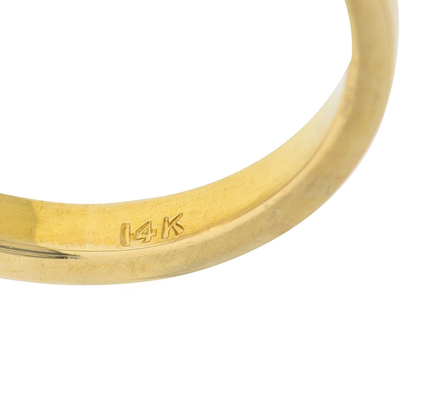 1990's Diamond 14 Karat Yellow Gold Vintage Stacking Band Ring