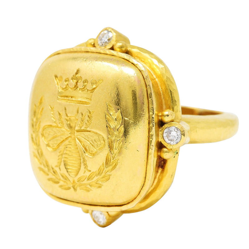 Yellow Gold Queen Bee Collegiate Ring Guard